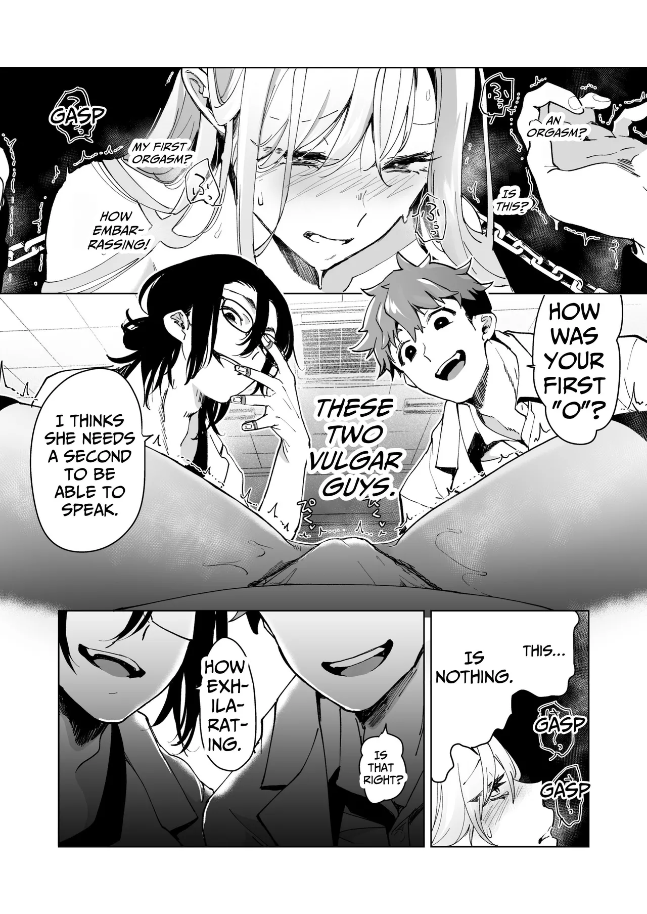 [Face Look Ponpon (Mogiri Ochigi)] Ai Gangu no Onna ~Tokumei Kaihatsu-bu no Otoko Futari ni Gangu ni Sarete Rinri ga Houkai~ | Turned into a Sex Toy?! Goodbye Morals!! Product Testing for the Secret R&D Department [English] [Kabedon] page 44 original parody - sole female rough translation hentai manga - read online free