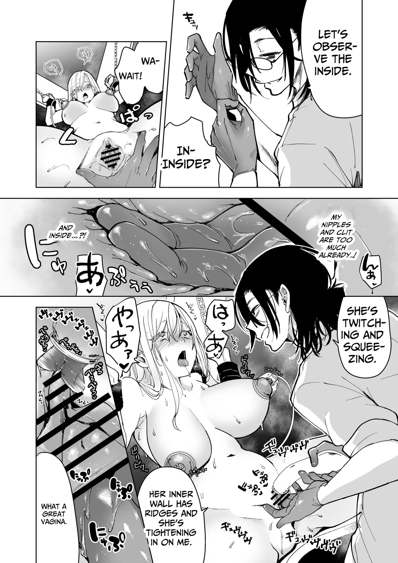 [Face Look Ponpon (Mogiri Ochigi)] Ai Gangu no Onna ~Tokumei Kaihatsu-bu no Otoko Futari ni Gangu ni Sarete Rinri ga Houkai~ | Turned into a Sex Toy?! Goodbye Morals!! Product Testing for the Secret R&D Department [English] [Kabedon] page 57 original parody - big breasts mmf threesome hentai manga - read online free