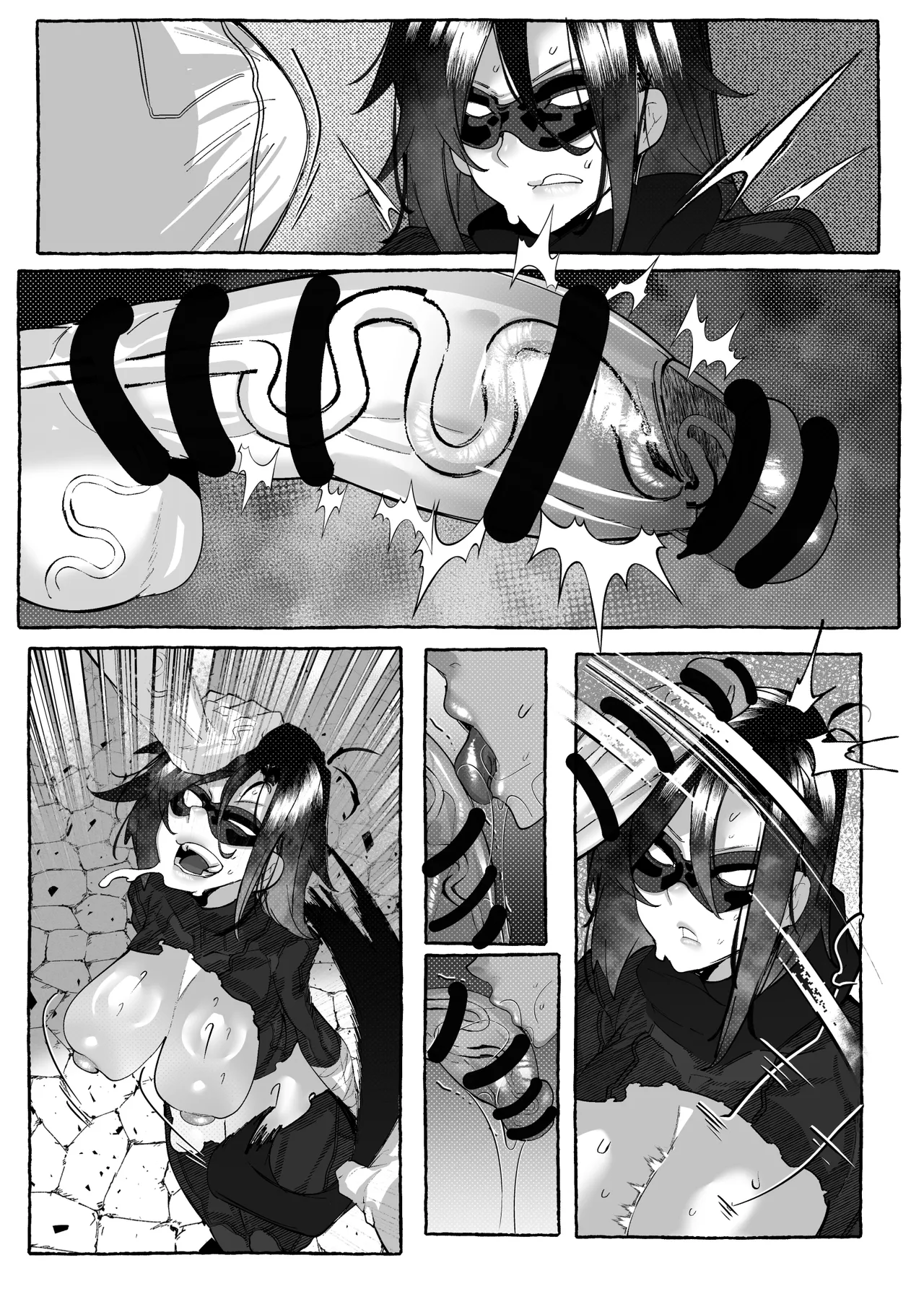 ブラックバットは負ける page 13 original parody - big breasts eyemask hentai manga - read online free