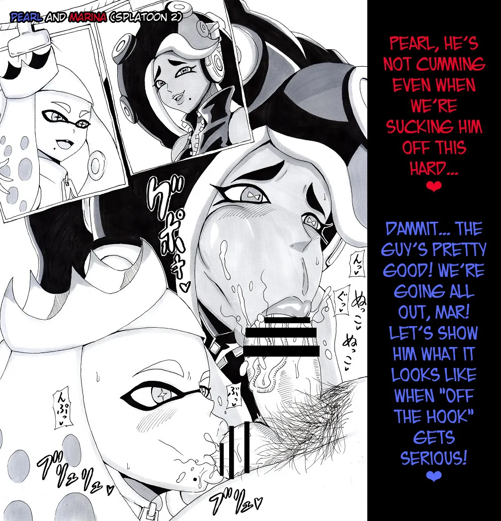 [Ninnindo (Tonsuke)] N Zukan ~Fellatio Hen 2~ | N Blowjob Book 2 (Various) [English] [joobuspaidatr] page 27 featuring princess peach splatoon parody - ffm threesome blowjob hentai manga - read online free