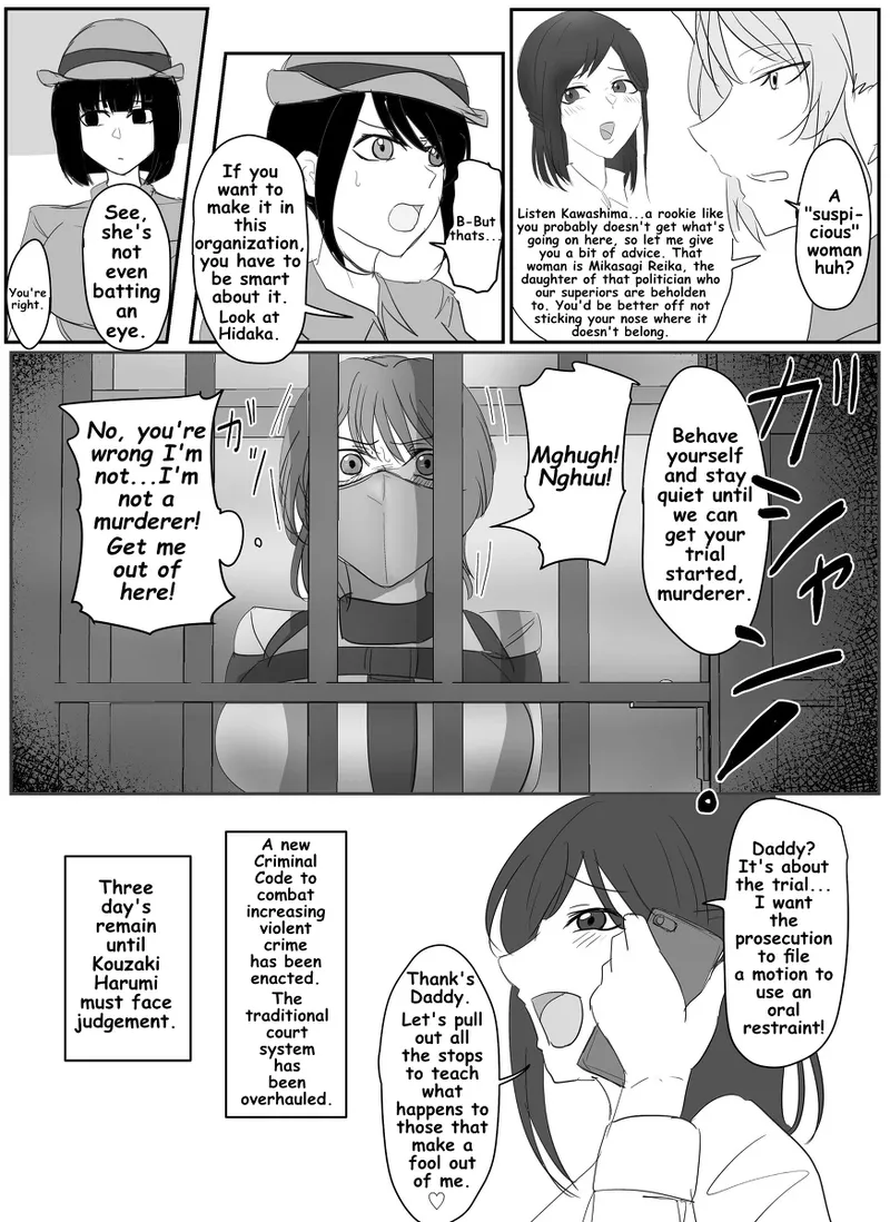 A young lady being arrested. Chapter 1-8 page 13 original parody - mouth mask bondage hentai manga - read online free