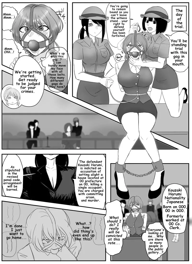 A young lady being arrested. Chapter 1-8 page 14 original parody - gag bondage hentai manga - read online free