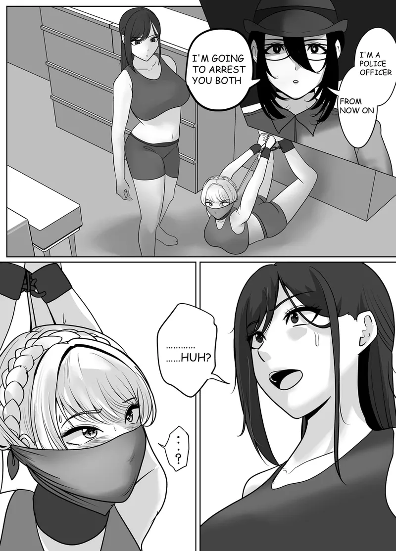 A young lady being arrested. Chapter 1-8 page 151 original parody - gag bondage hentai manga - read online free