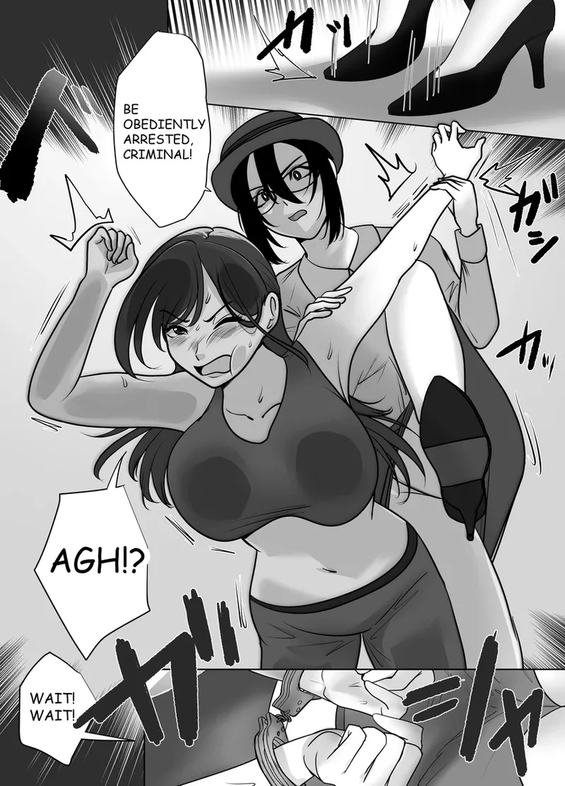 A young lady being arrested. Chapter 1-8 page 156 original parody - gag bondage hentai manga - read online free