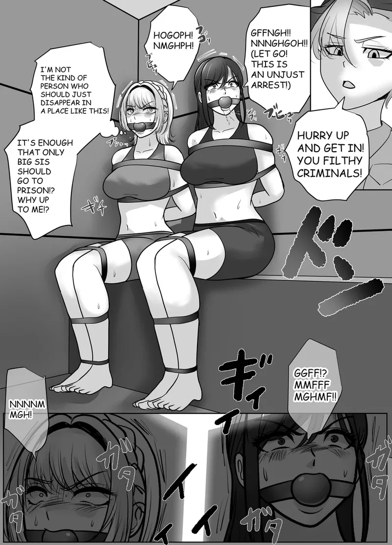 A young lady being arrested. Chapter 1-8 page 158 original parody - gag bondage hentai manga - read online free