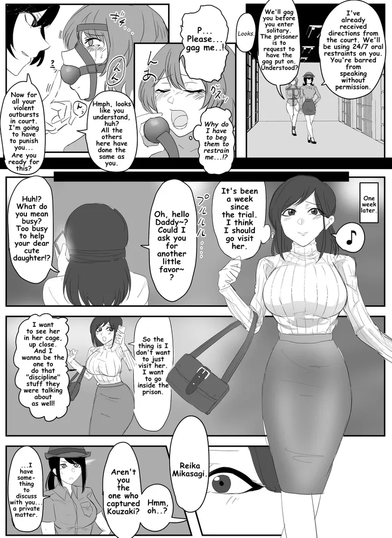A young lady being arrested. Chapter 1-8 page 20 original parody - mouth mask bondage hentai manga - read online free