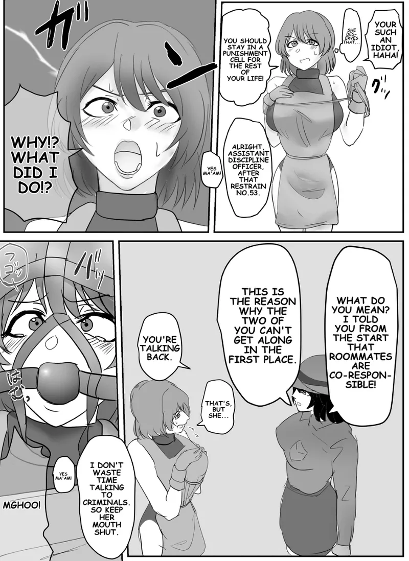A young lady being arrested. Chapter 1-8 page 53 original parody - mouth mask bondage hentai manga - read online free