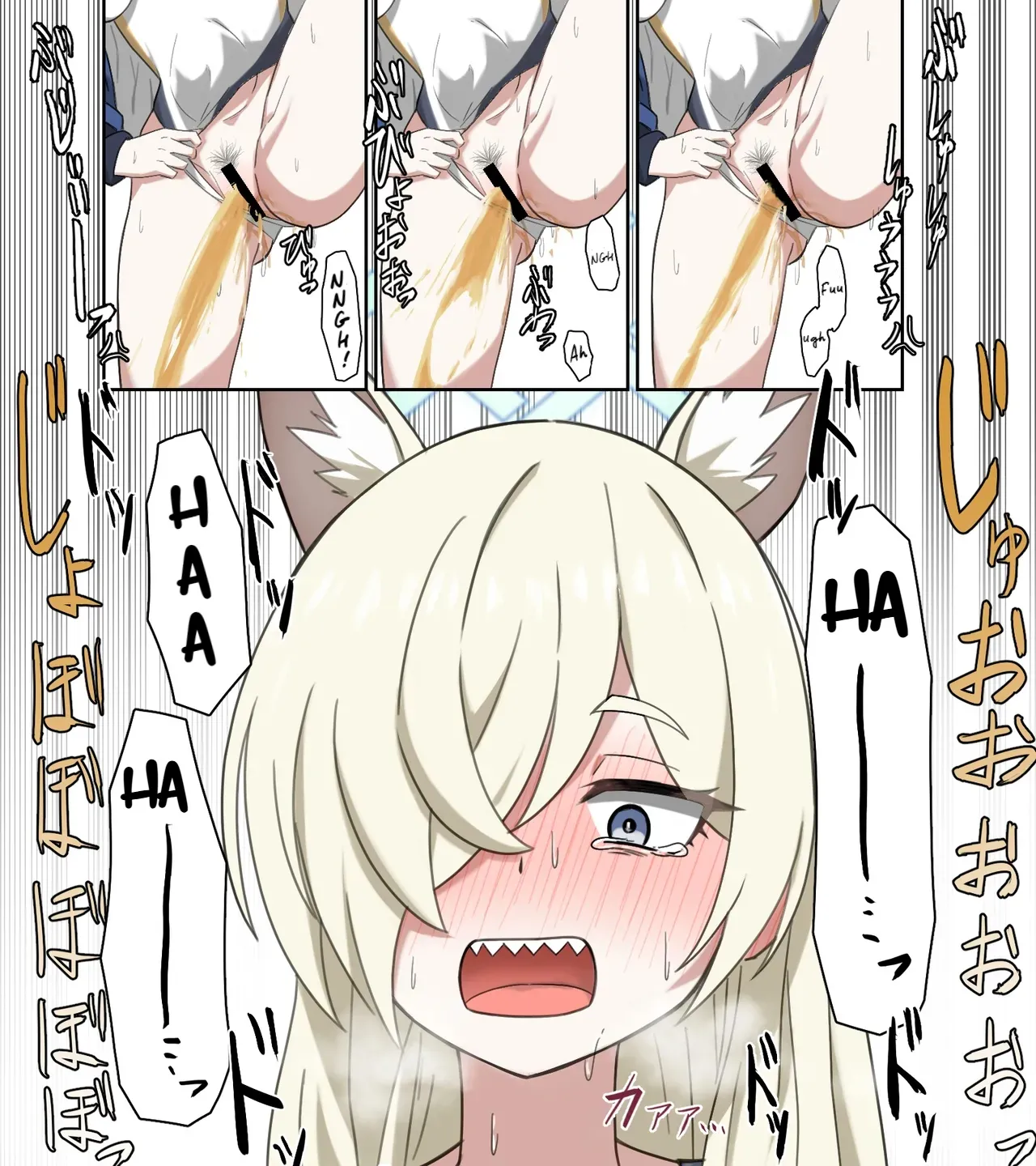 saving peeing! page 19 featuring sensei blue archive parody - swimsuit kemonomimi hentai manga - read online free