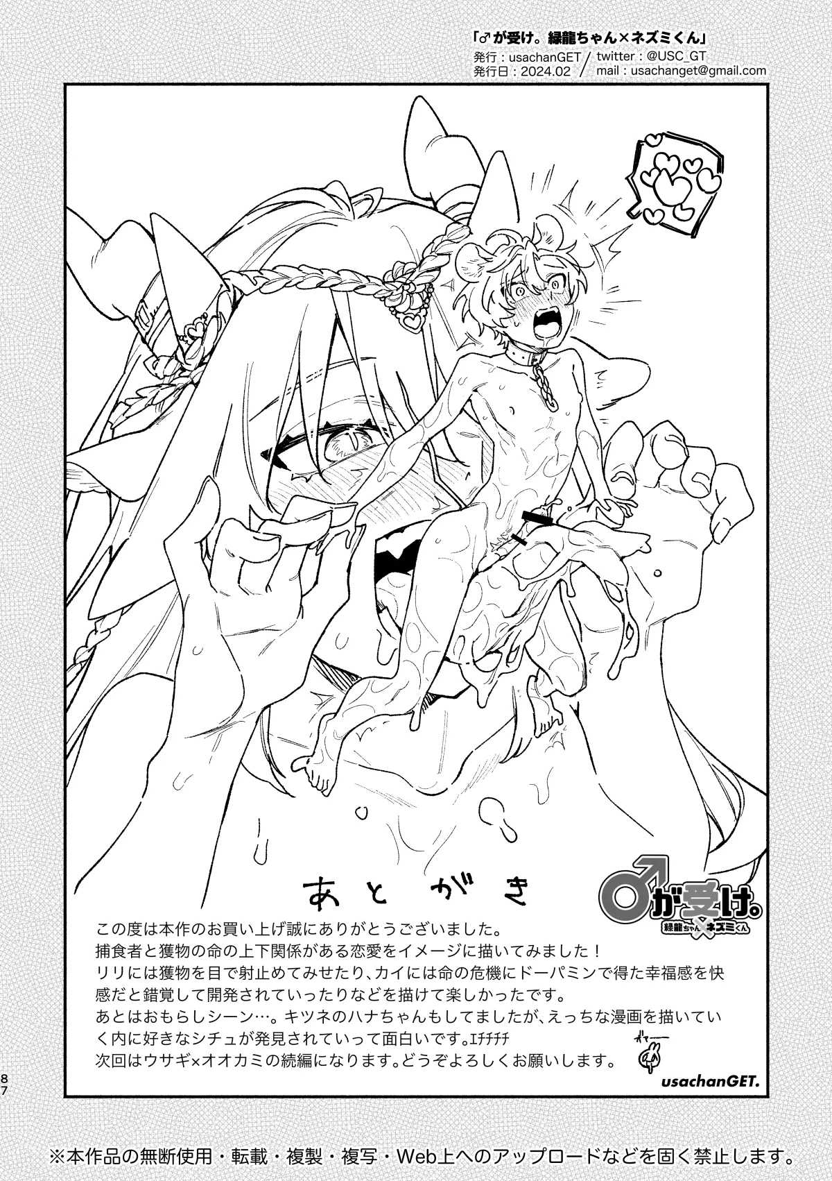 ♂ ga Uke. Midori Ryuu x Nezumi-kun page 87 original parody - sole female sole male hentai manga - read online free