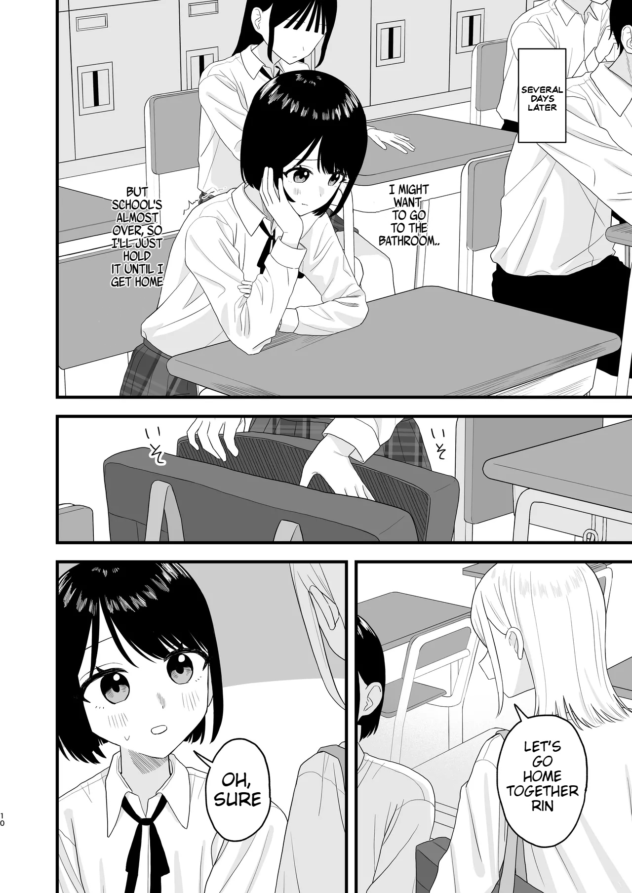 Gaman shite Dasu no tte Kimochii!! | Peeing After Holding it in Feels so Good!! page 10 original parody - schoolgirl uniform urination hentai manga - read online free