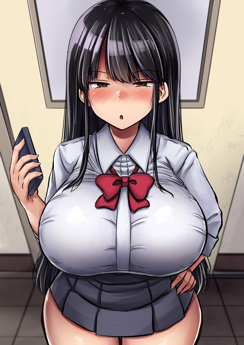Metsuki mo Kuchi mo Warui Kouhai-chan wa Ore no Koto ga Suki. page 129 original parody - big breasts schoolgirl uniform hentai manga - read online free