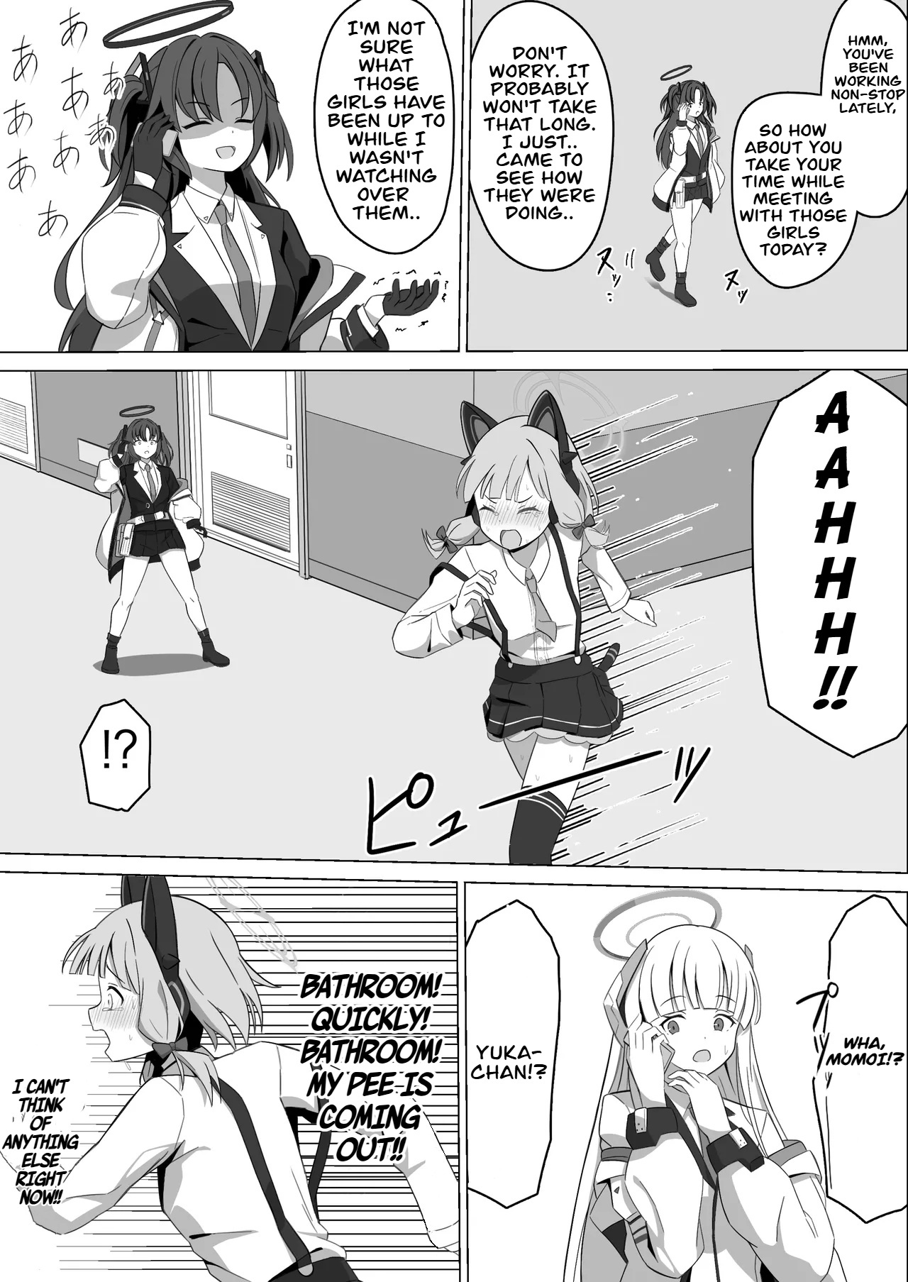 Momoi Splash! page 11 featuring momoi saiba blue archive parody - sweating urination hentai manga - read online free