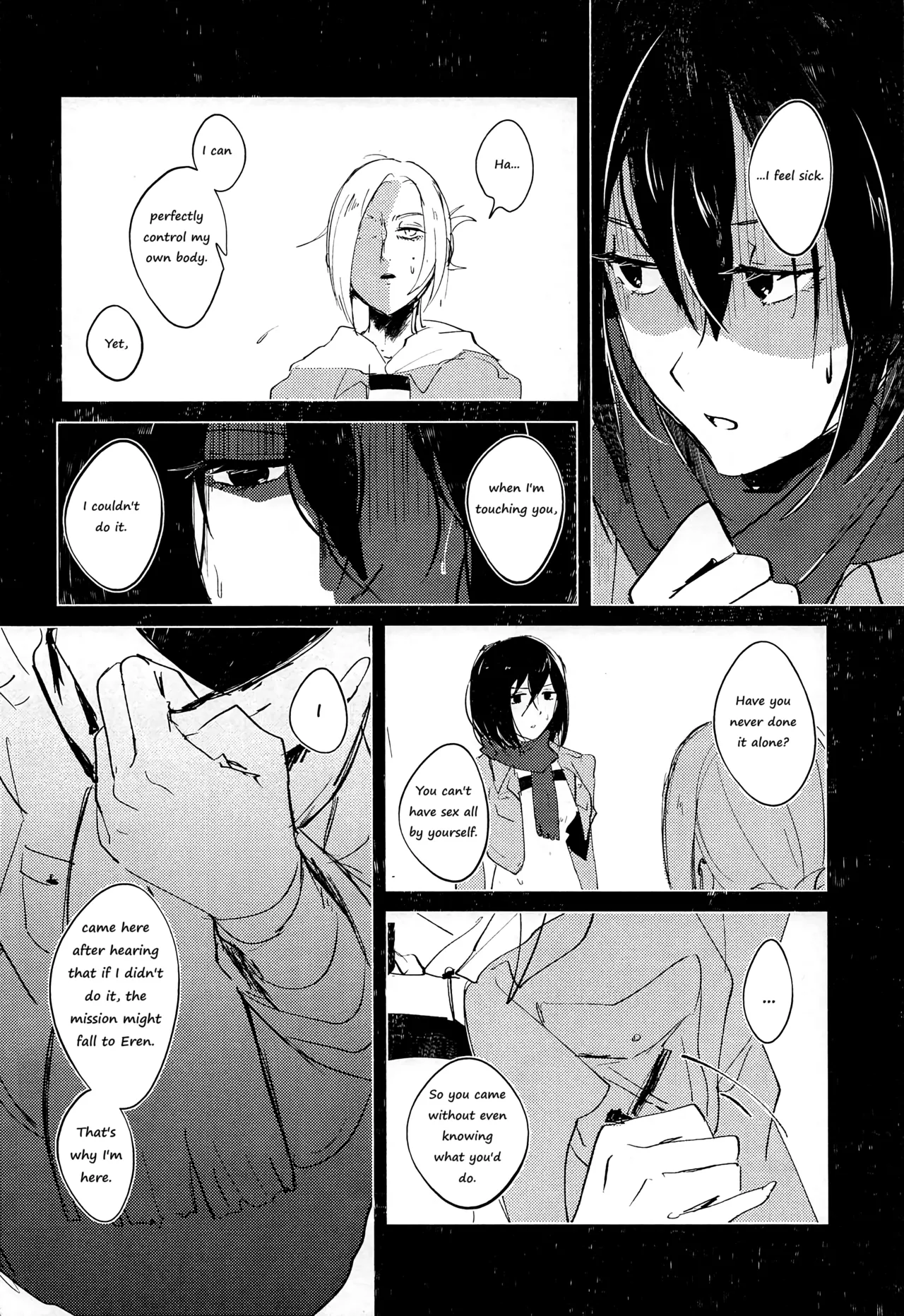Guinea Pig page 15 featuring mikasa ackerman shingeki no kyojin parody - females only yuri hentai manga - read online free