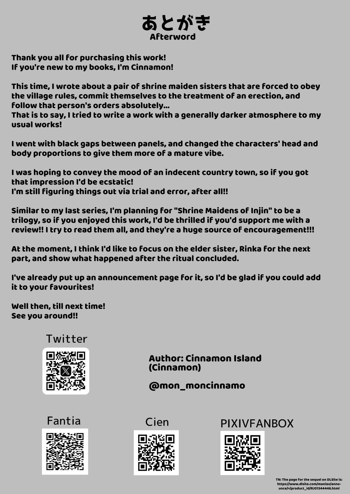 Shrine Maidens of Injin: Mating Ritual With 2 Busty Miko Sisters, Locked in the Lust God's Shrine! page 57 original parody - sole male nakadashi hentai manga - read online free