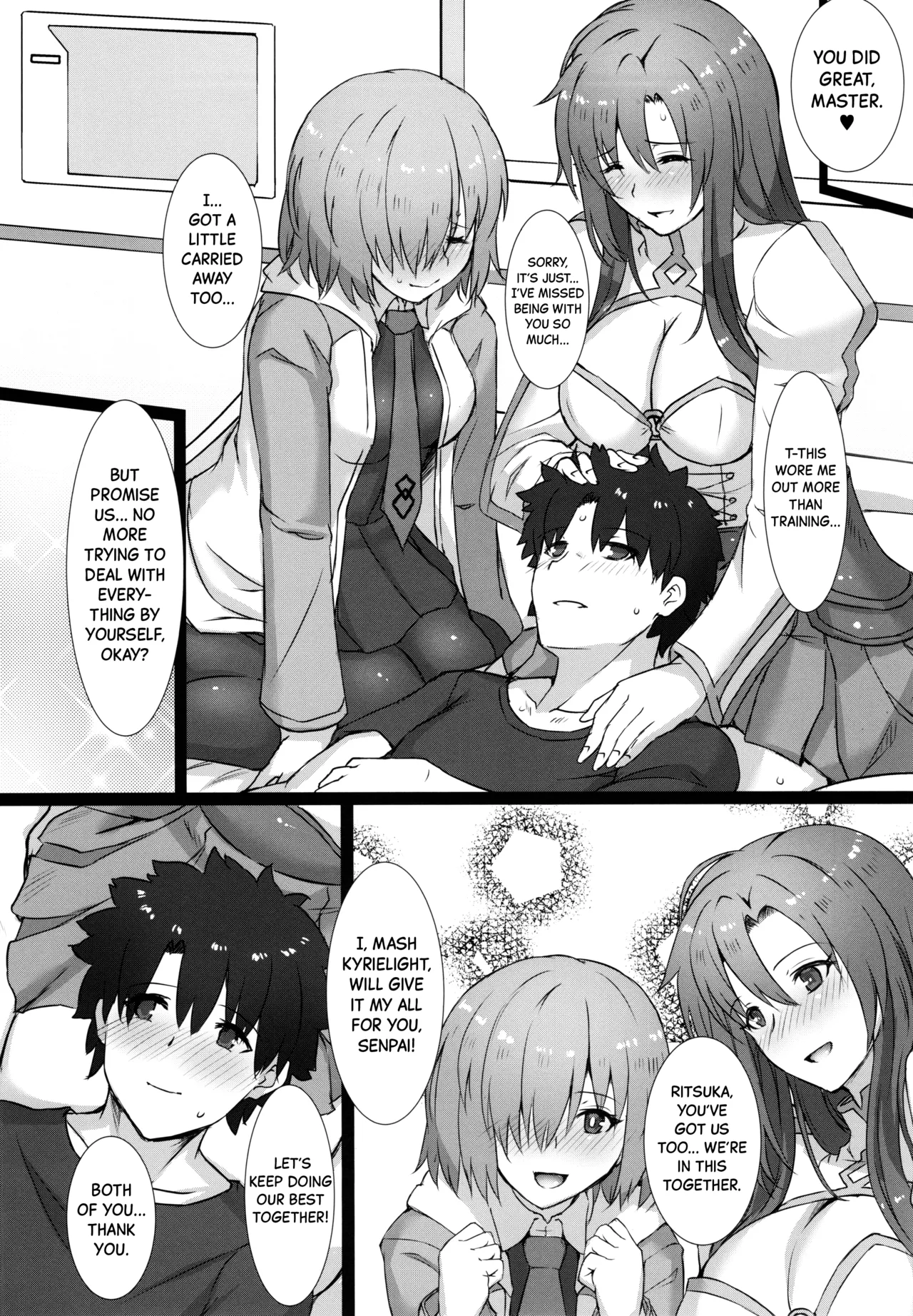 (C97) [Kedamonoya san (Makka na Kedamono)] Kouhai to Onee-san ni Shinpai Kakecha Dame! | You Shouldn’t Make Your Kouhai and Onee-san Worry About You! (Fate/Grand Order) [English] [Black Grimoires] page 18 featuring gudao fate grand order parody - sole male nakadashi hentai manga - read online free