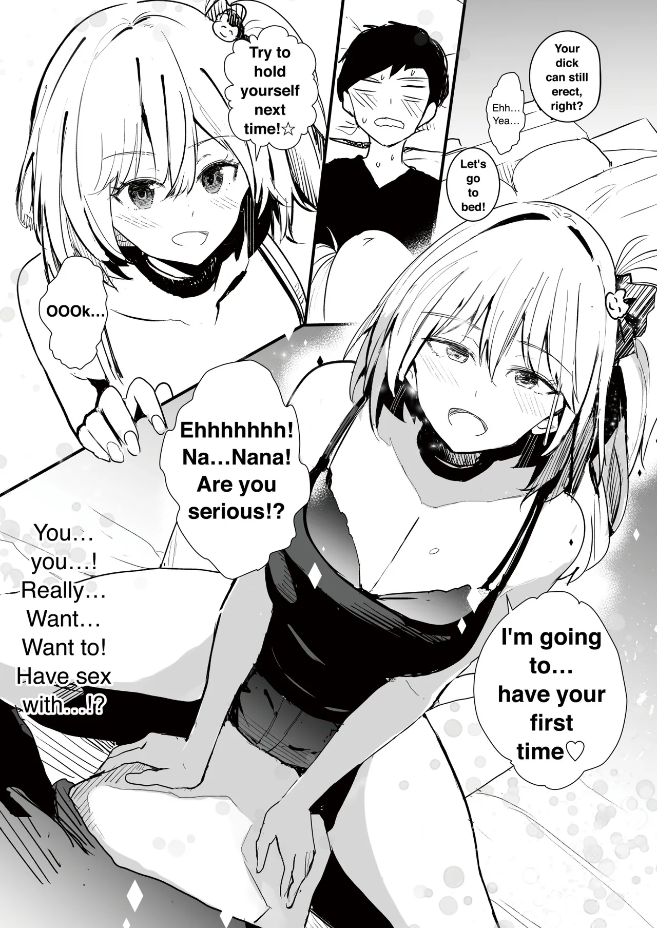 Gal Tasuketara Doutei Sotsugyou!? | Helping a gal, allow me to lose my virgin!? page 9 original parody - sole female sole male hentai manga - read online free