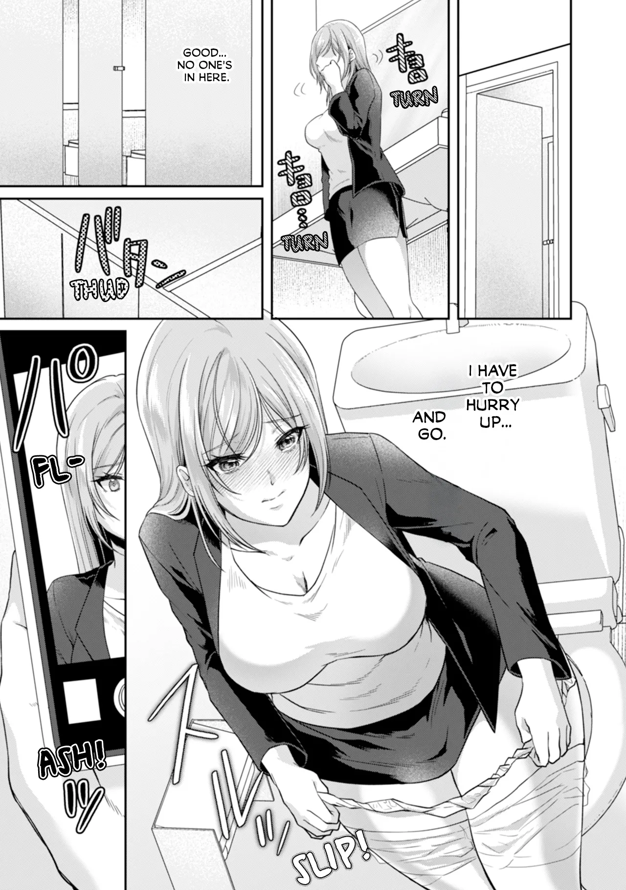 Manin Densha de Shikkin Sunzen!? Chikan Danshi no Ijiwaru na Yubi de Ikasare Tsuzuketa OL | Almost Pissing on a Crowded Train?! #1-10 page 131 - big breasts chastity belt hentai manga - read online free
