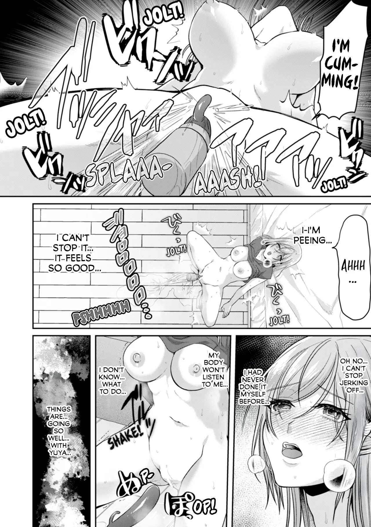 Manin Densha de Shikkin Sunzen!? Chikan Danshi no Ijiwaru na Yubi de Ikasare Tsuzuketa OL | Almost Pissing on a Crowded Train?! #1-10 page 222 - big breasts chastity belt hentai manga - read online free