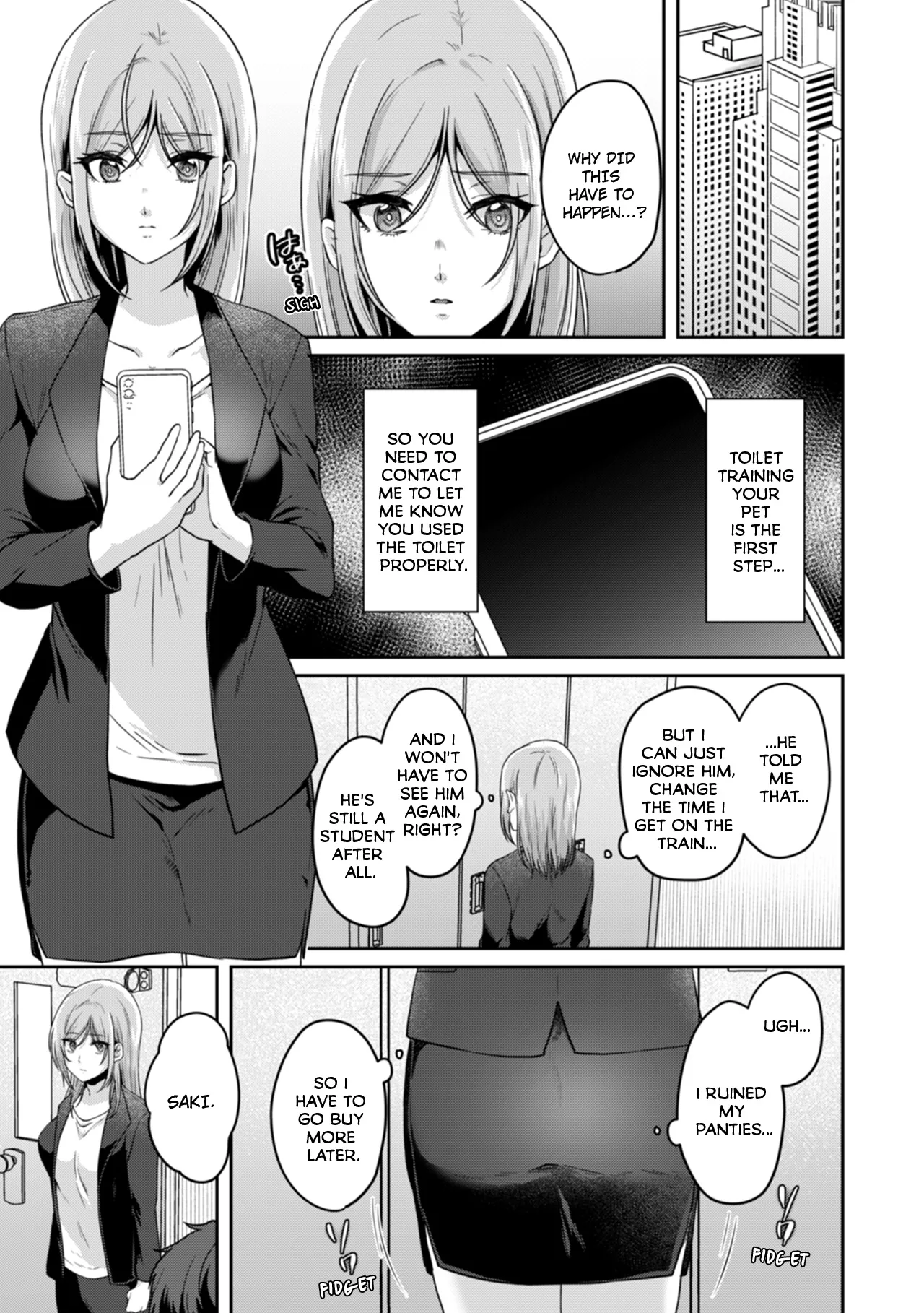 Manin Densha de Shikkin Sunzen!? Chikan Danshi no Ijiwaru na Yubi de Ikasare Tsuzuketa OL | Almost Pissing on a Crowded Train?! #1-10 page 50 - full censorship big breasts hentai manga - read online free