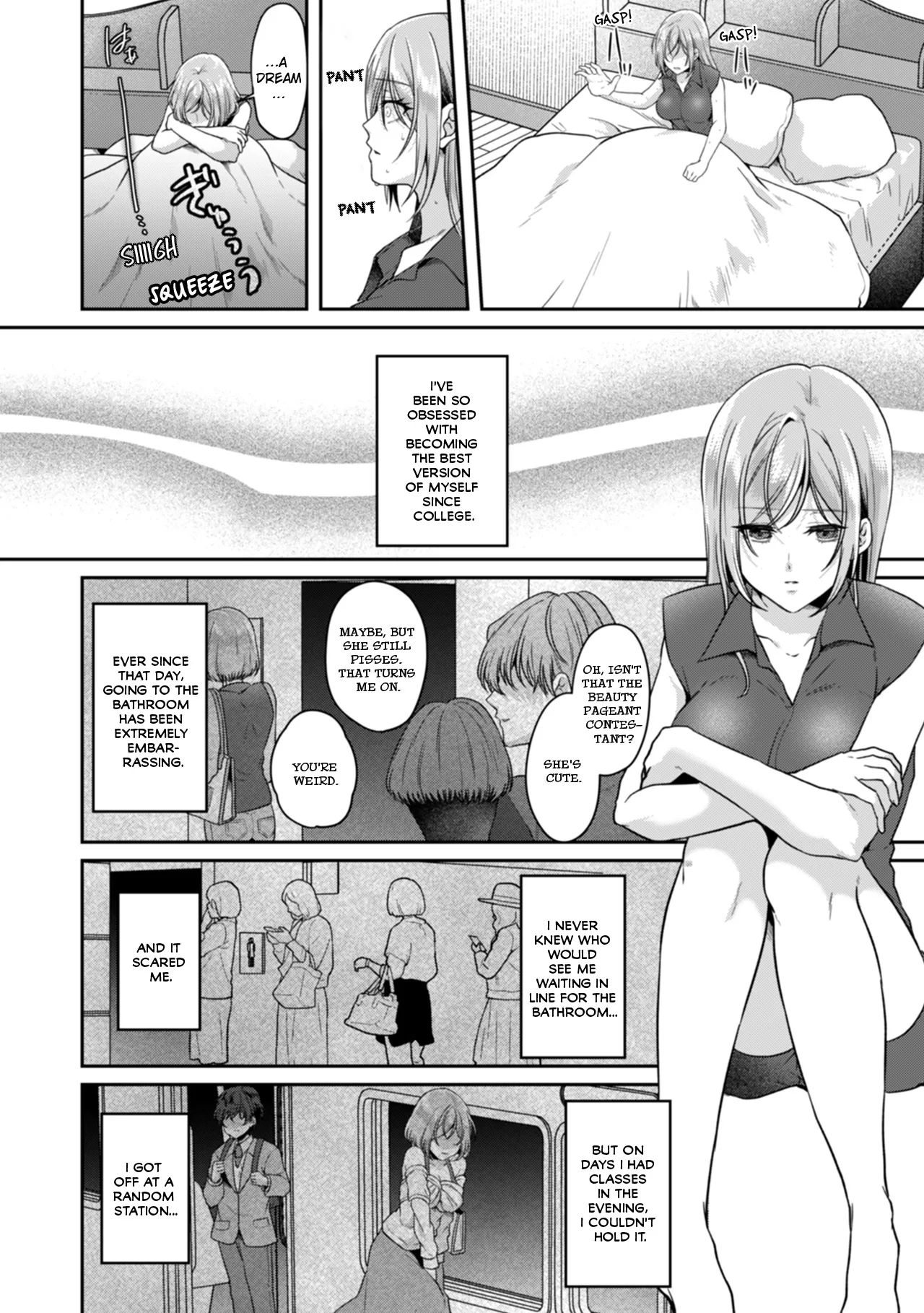 Manin Densha de Shikkin Sunzen!? Chikan Danshi no Ijiwaru na Yubi de Ikasare Tsuzuketa OL | Almost Pissing on a Crowded Train?! #1-16 page 209 - big breasts chastity belt hentai manga - read online free
