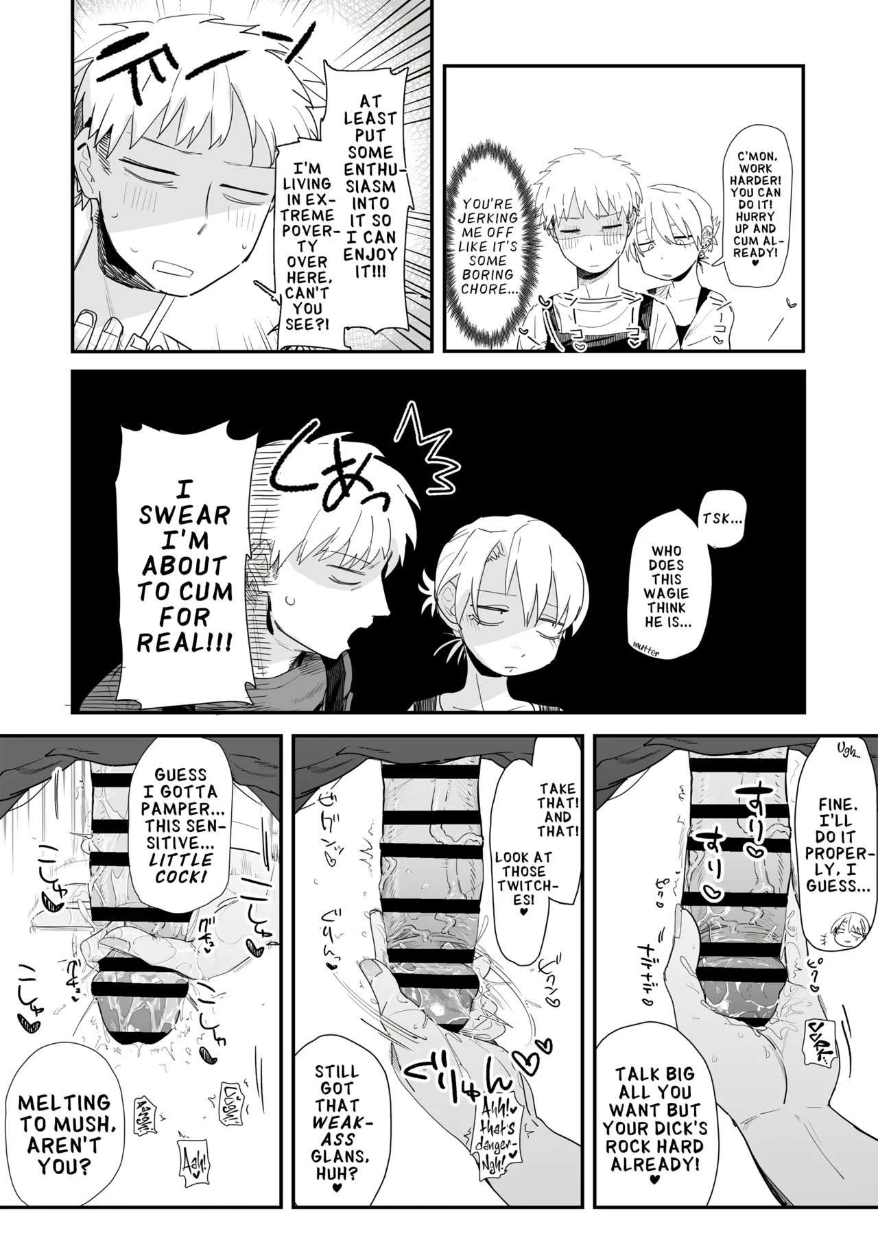 Tenchou ga Ecchi na Koto to Hikikae ni Kyuryou o Kezuri ni Kuru!! | My Manager Docks My Pay In Exchange for Sexual Favors!!! page 14 original parody - handjob leg lock hentai manga - read online free