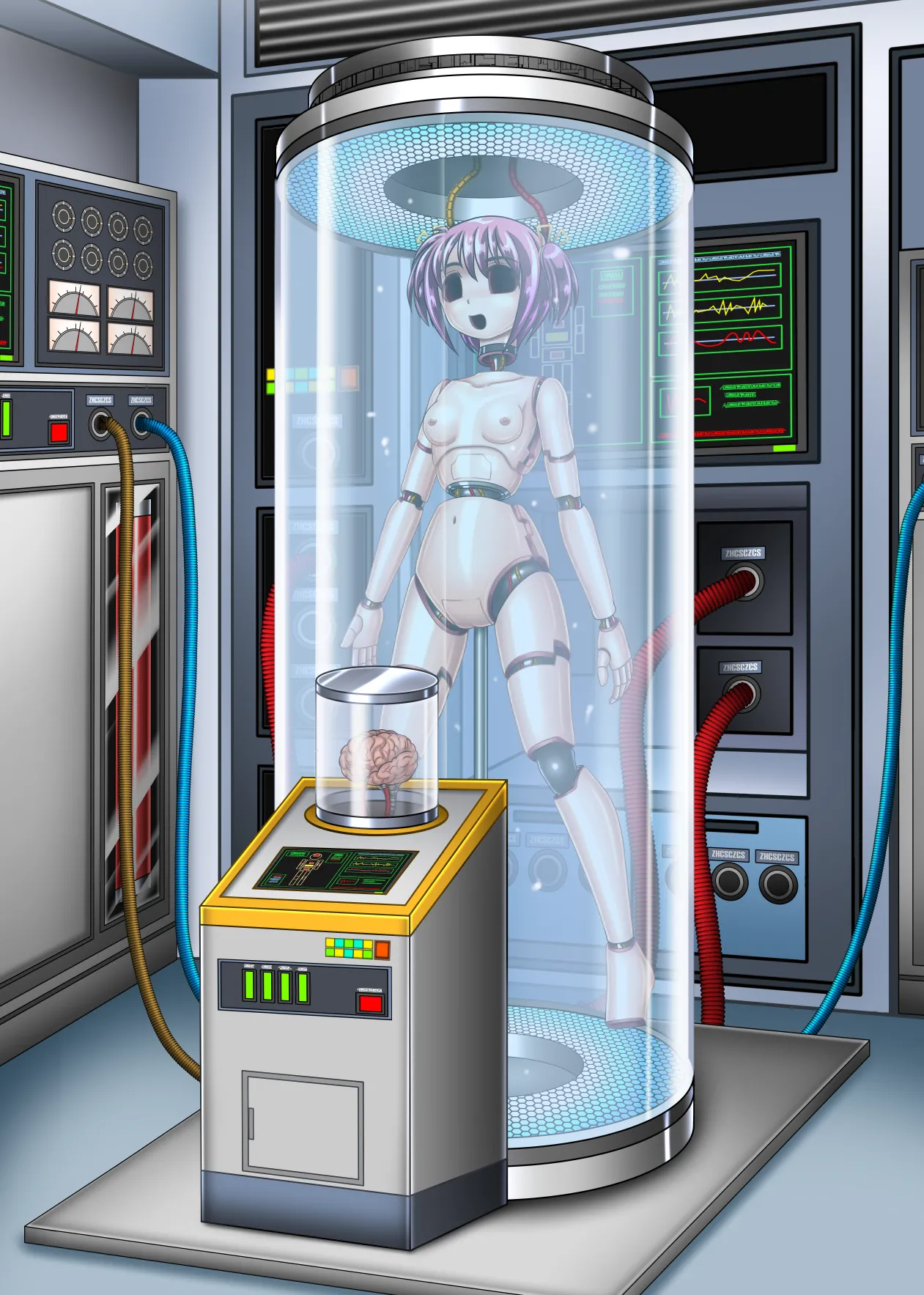 TS Cyborg Ayumu-Kun page 29 original parody - transformation robot hentai manga - read online free