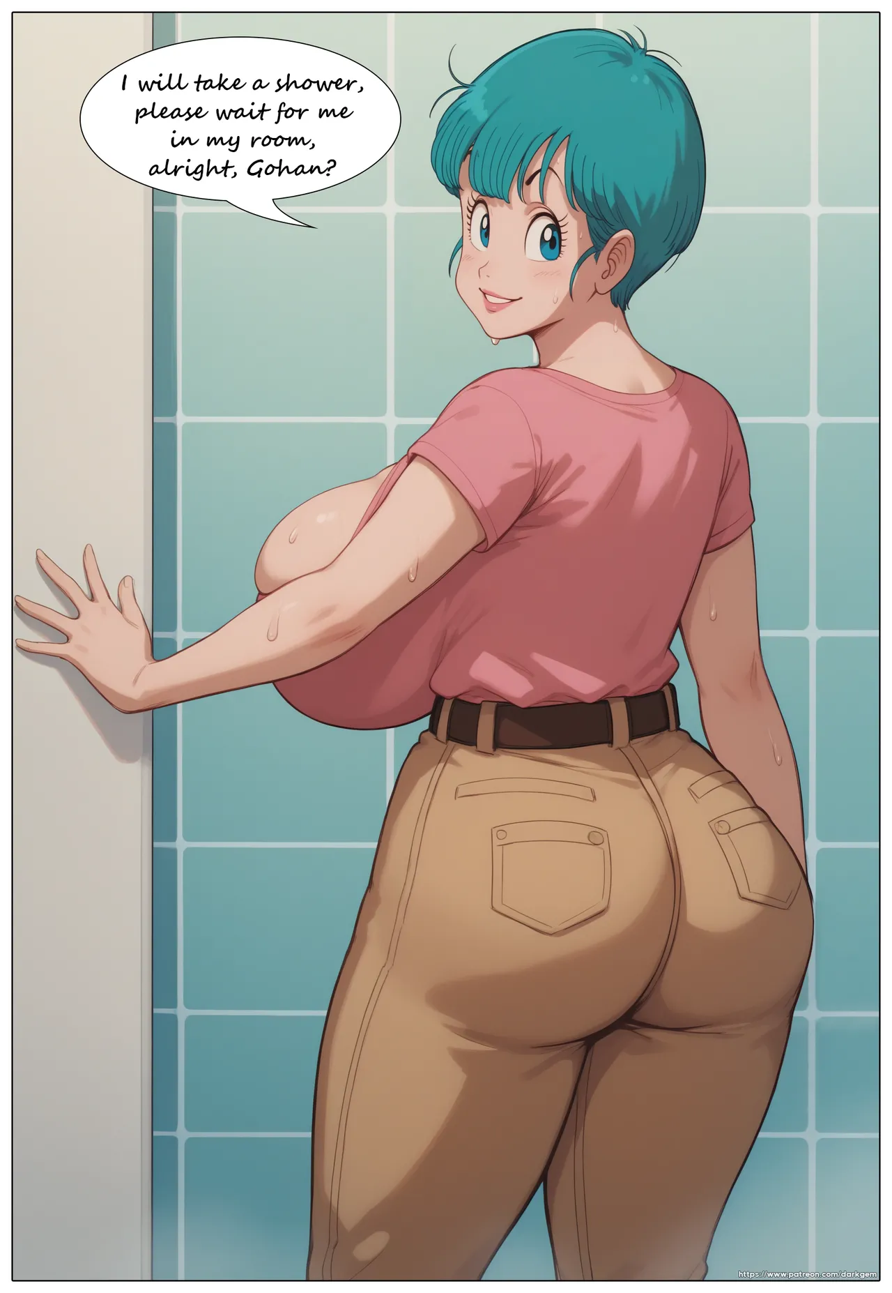 Gohan visits Bulma 1 page 11 featuring bulma briefs - big breasts ai generated hentai manga - read online free