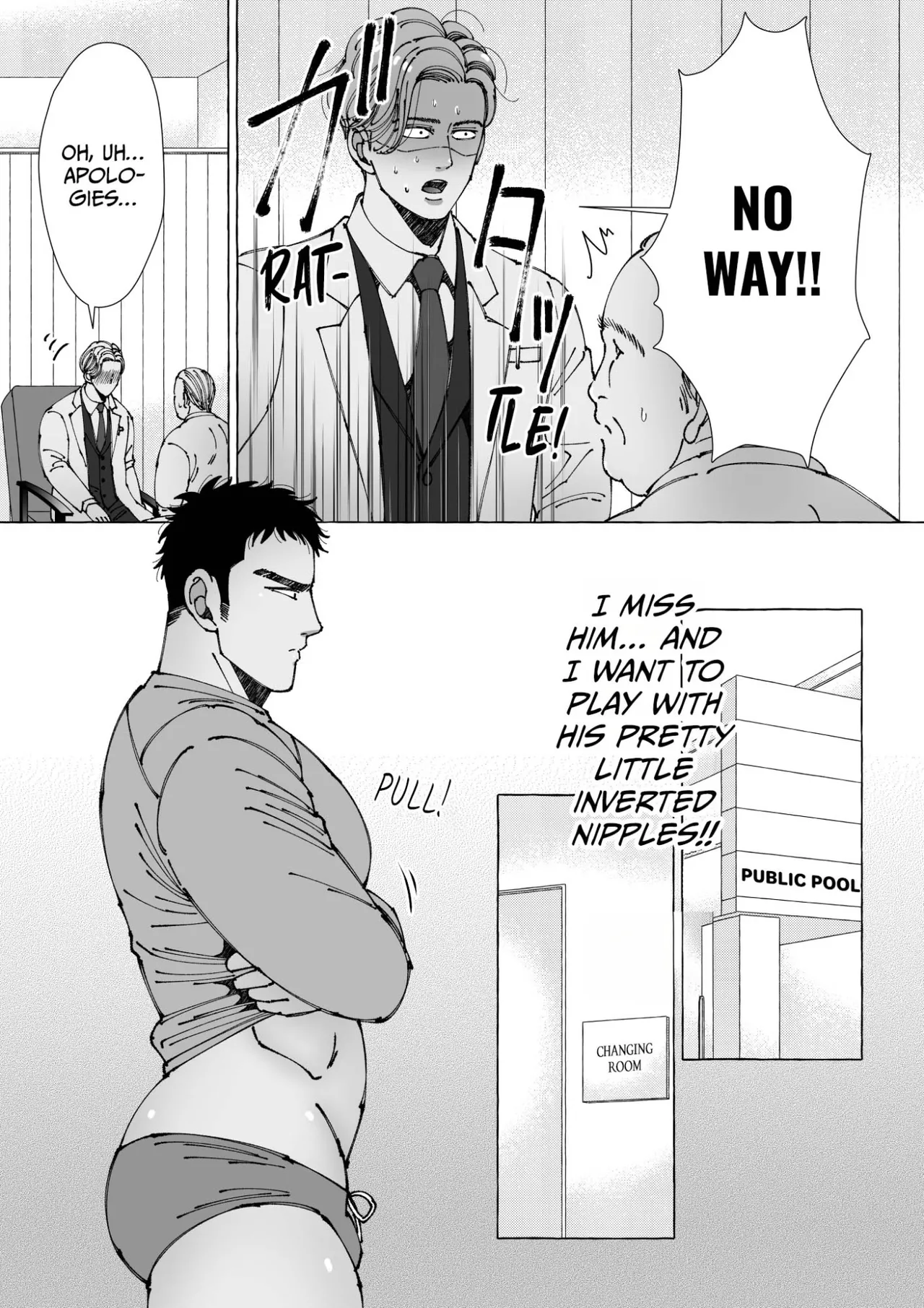 Sawatte Tatasete, Kanbotsu Chikubi. | Touch Me and Make My Inverted Nipples Hard Chapters 1-3 page 33 - muscle lab coat hentai manga - read online free