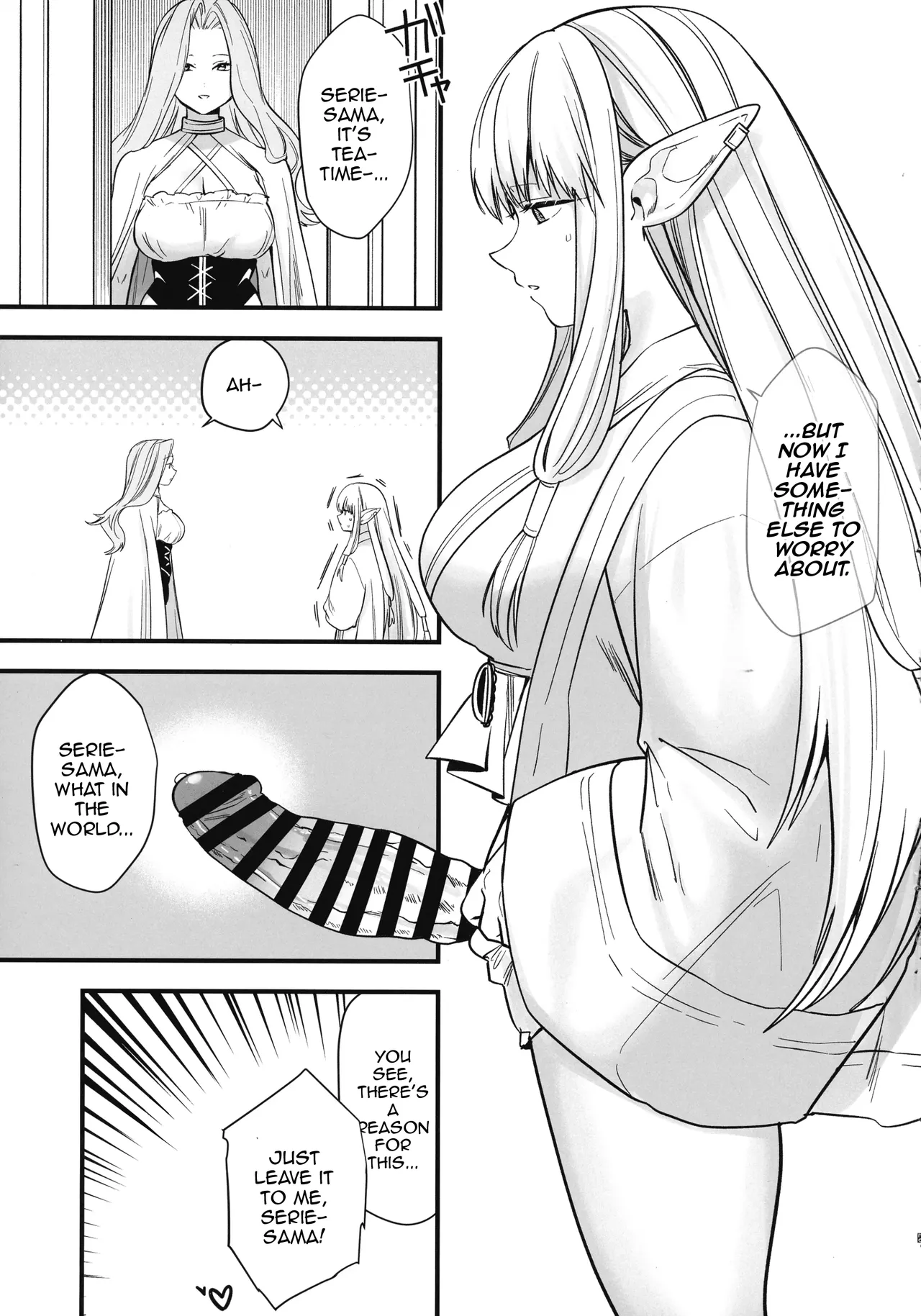 Deshi no Osewa wa Dai Mahoutsukai no Oshigoto | Looking After One's Disciples Is A Great Mage's Responsibility page 28 featuring serie sousou no frieren parody - futanari elf hentai manga - read online free