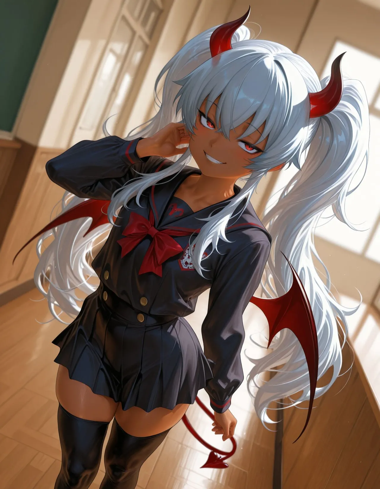 褐色#182 グリムアロエ grim aloe nsfw  褐色生活_DSL ai generated page 13 featuring grim aloe bomber girl parody - uncensored dark skin hentai manga - read online free