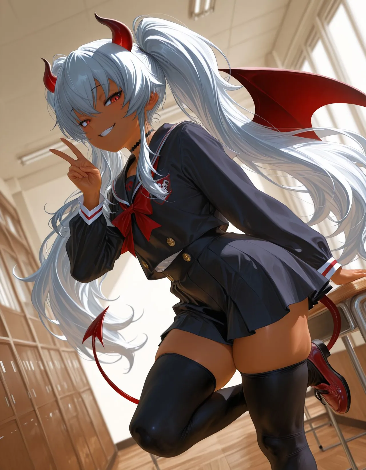 褐色#182 グリムアロエ grim aloe nsfw  褐色生活_DSL ai generated page 17 featuring grim aloe bomber girl parody - uncensored dark skin hentai manga - read online free