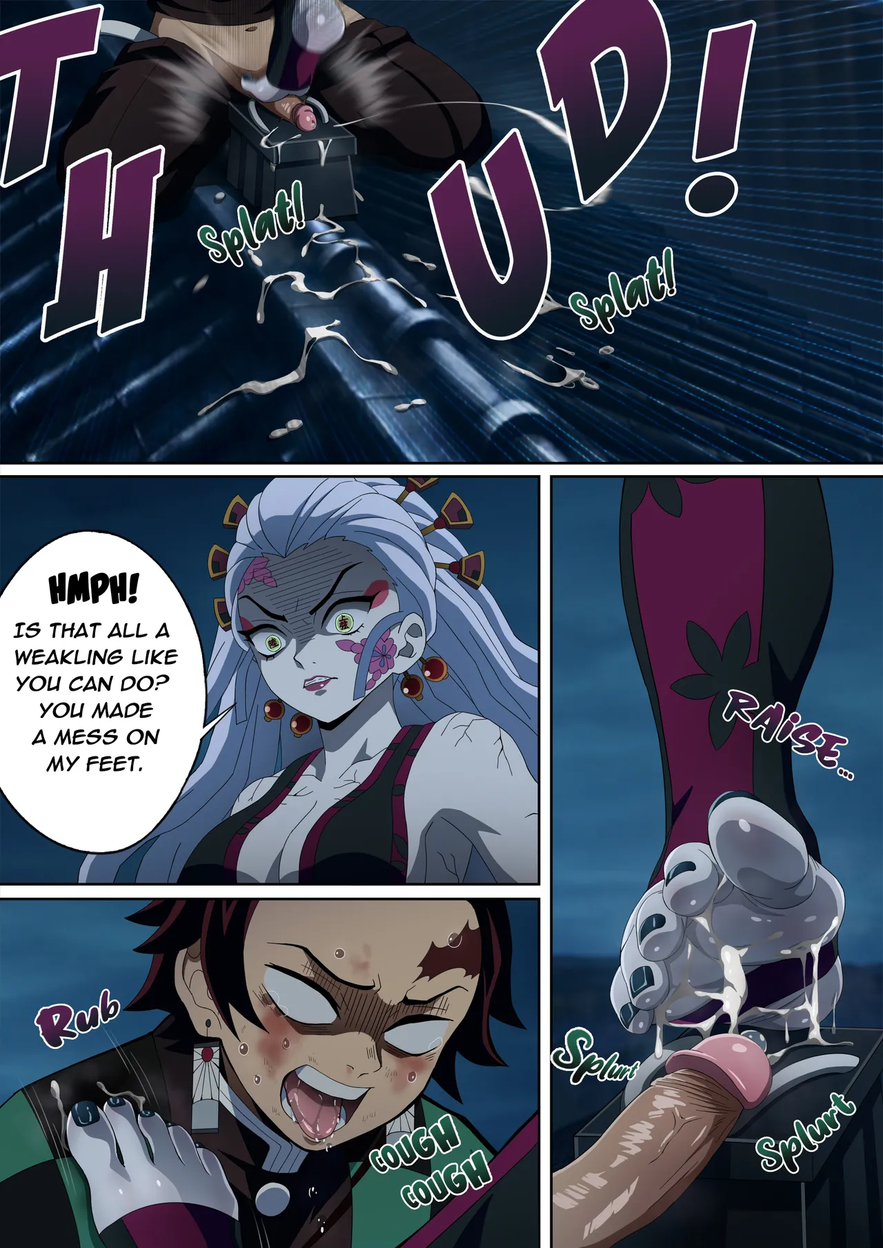 Daki’s Blood Demon Art: Trample 堕姫の血鬼術・紅蓮践踏 page 18 featuring nezuko kamado kimetsu no yaiba parody - big breasts humiliation hentai manga - read online free