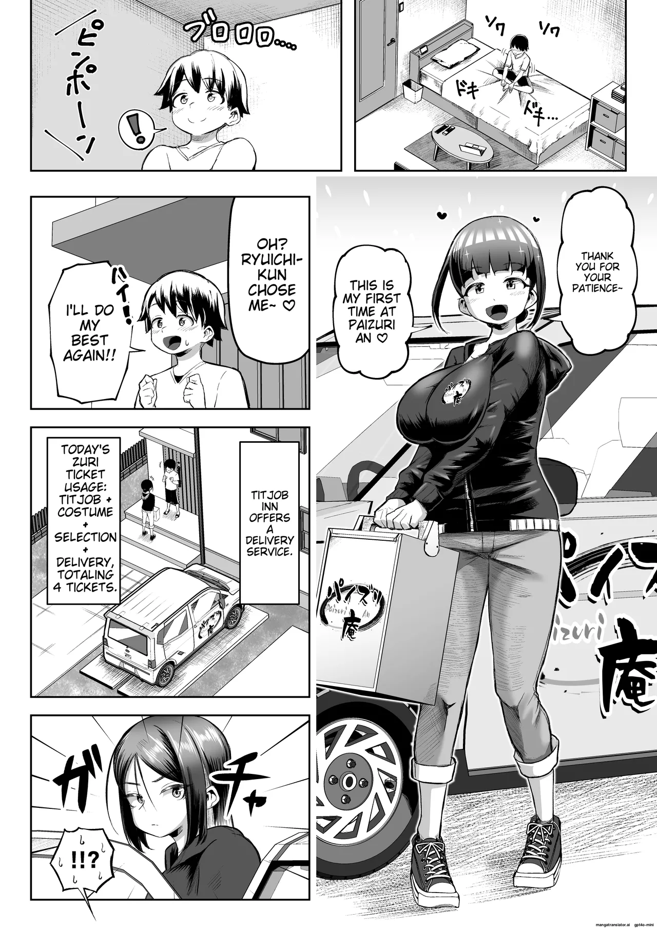 [Moriya (Tenkomori)] Sakutto Nukeru Ninki no Paizuri-ya-san [English] page 43 original parody - big breasts group hentai manga - read online free