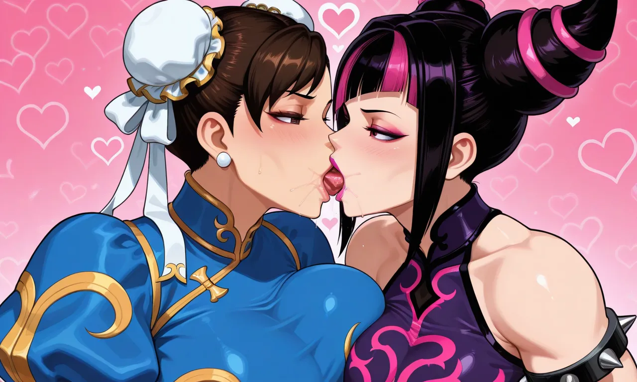 Street Fighter - Juri Han & Chun Li daidoujipv ai generated page 15 featuring juri han street fighter parody - kissing big breasts hentai manga - read online free