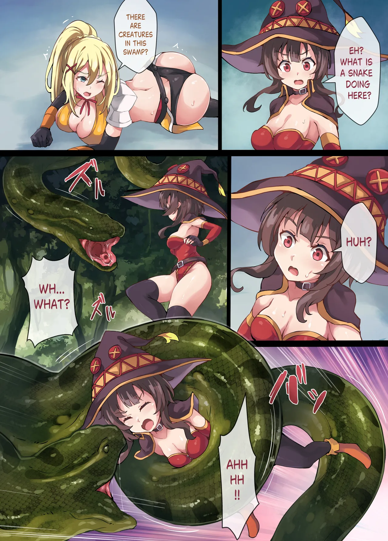 Kono Subarashii Wrestle Quest! page 24 featuring aqua kono subarashii sekai ni syukufuku o parody - big breasts swimsuit hentai manga - read online free