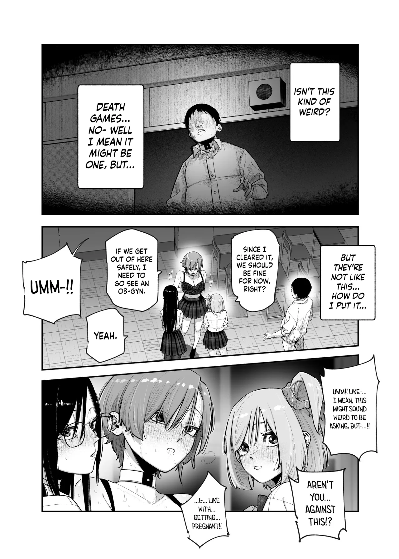 [Nyuu Koubou (Papikoro)] Death Game dakara Shikatanai desho!? EX 1-Genme Iyagatten ja Nai wa yo!? Iya Ore wa Betsu ni Iyagattenai Ken /  We Have No Choice Because We're In A Death Game! EX 1st Period - Don't Act Disgusted, Got It!? Well, It's Not Like I'm Disgusted In The First Place  [English] {Doujins.com} page 27 original parody - sole male nakadashi hentai manga - read online free