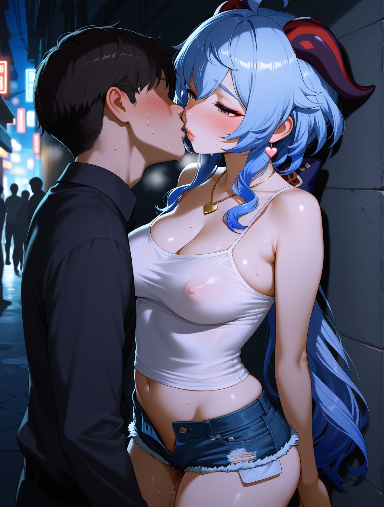 ganyu STREETWALKER 立ちんぼ page 33 featuring ganyu genshin impact parody - big penis very long hair hentai manga - read online free