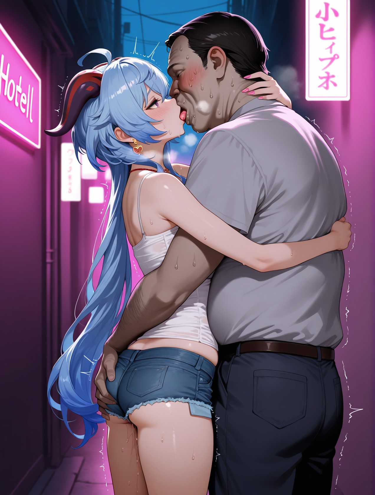 ganyu STREETWALKER 立ちんぼ page 48 featuring ganyu genshin impact parody - big penis very long hair hentai manga - read online free