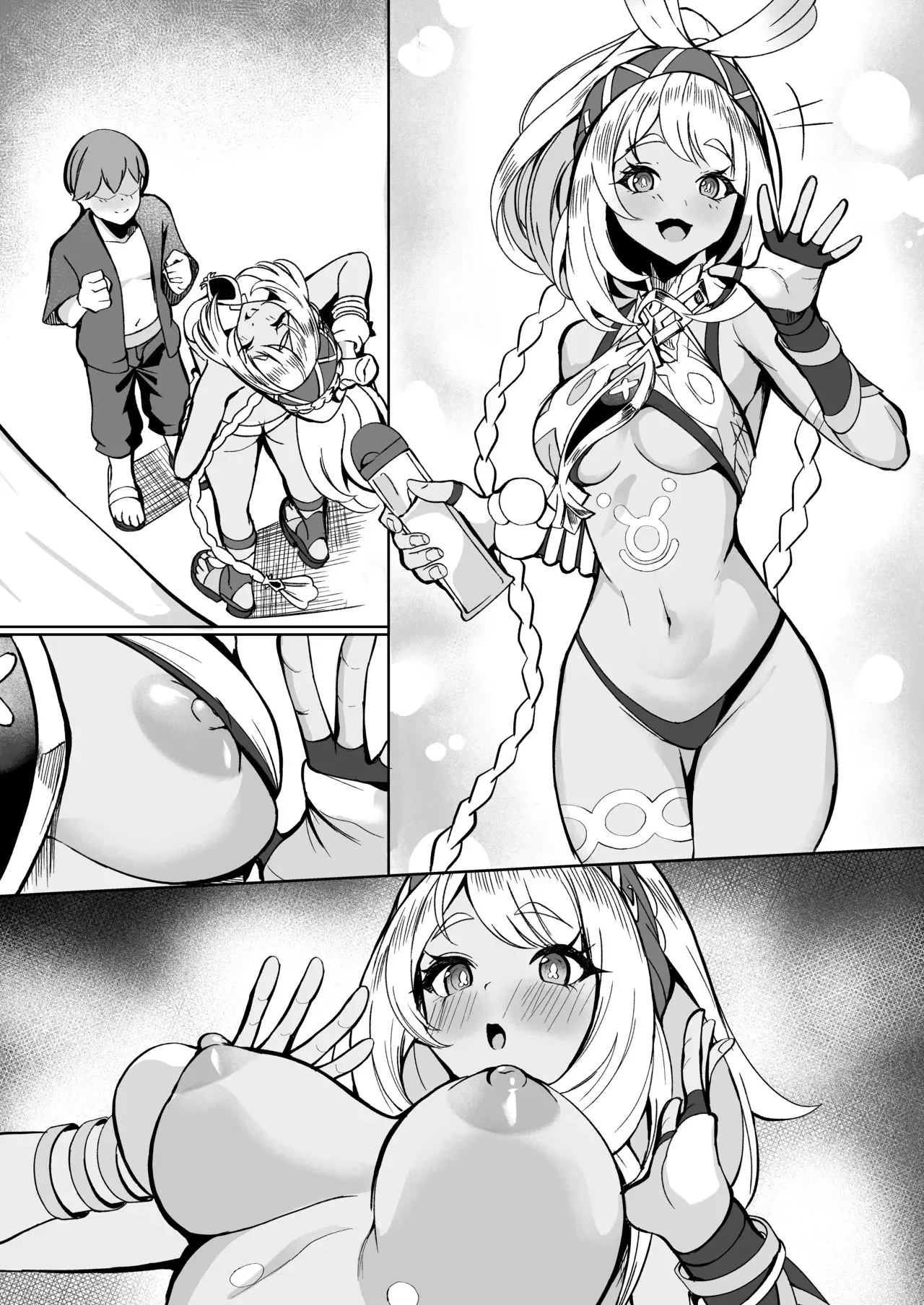 Ryuusen no Shuu ni wa Fudeoroshi no Bunka ga Arurashii page 9 featuring mualani genshin impact parody - sole female dark skin hentai manga - read online free