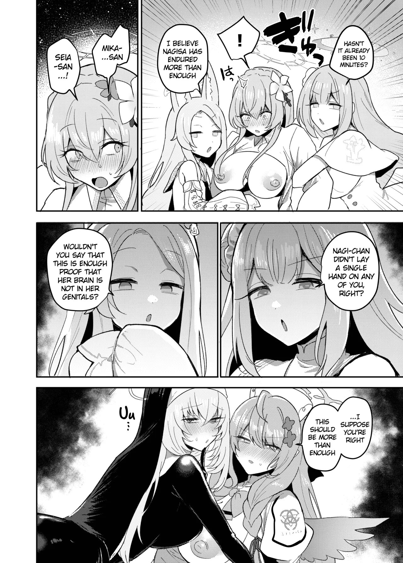 Futanari Tea Party Dosukebe Colosseum Nagisa VS Sisterhood + Kyuugo Kishidan page 23 featuring hinata wakaba blue archive parody - futanari big breasts hentai manga - read online free