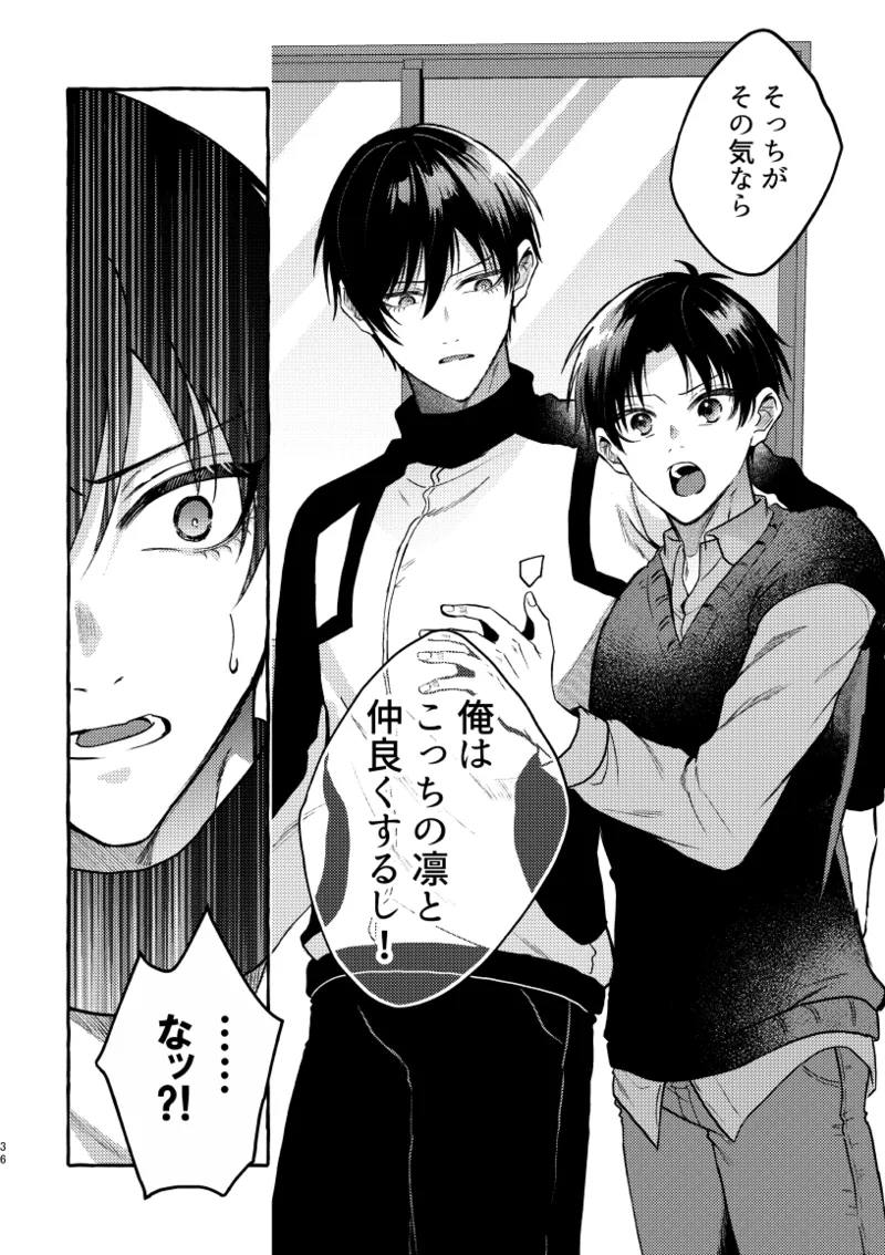 凛潔 page 34 featuring yoichi isagi blue lock parody - tracksuit multi-work series hentai manga - read online free