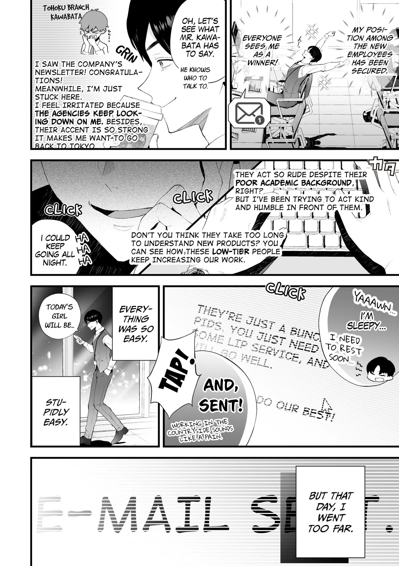 Kuzu na Elite Shinnyuu Shain-kun Kyousei Chinpo Marudashi Enkaigei de Buzama Ochi | The Unsightly Nude Performance of an Elite Employee page 12 original parody - beauty mark mosaic censorship hentai manga - read online free