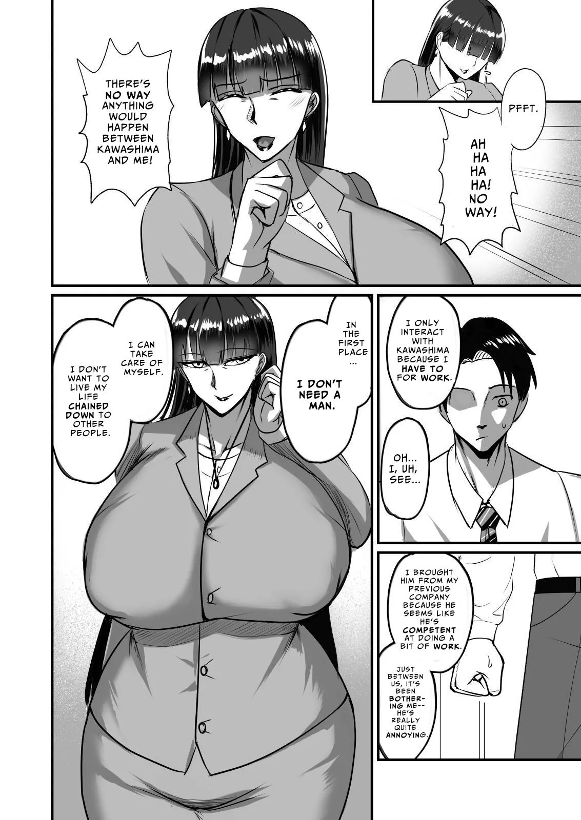 Jishou Otoko Irazu no Onna Joushi ga Ore o Okazu ni Shiteita Node | My Female Boss Who Claimed She Don't Need A Man Was Jilling Off To Me - Page 8