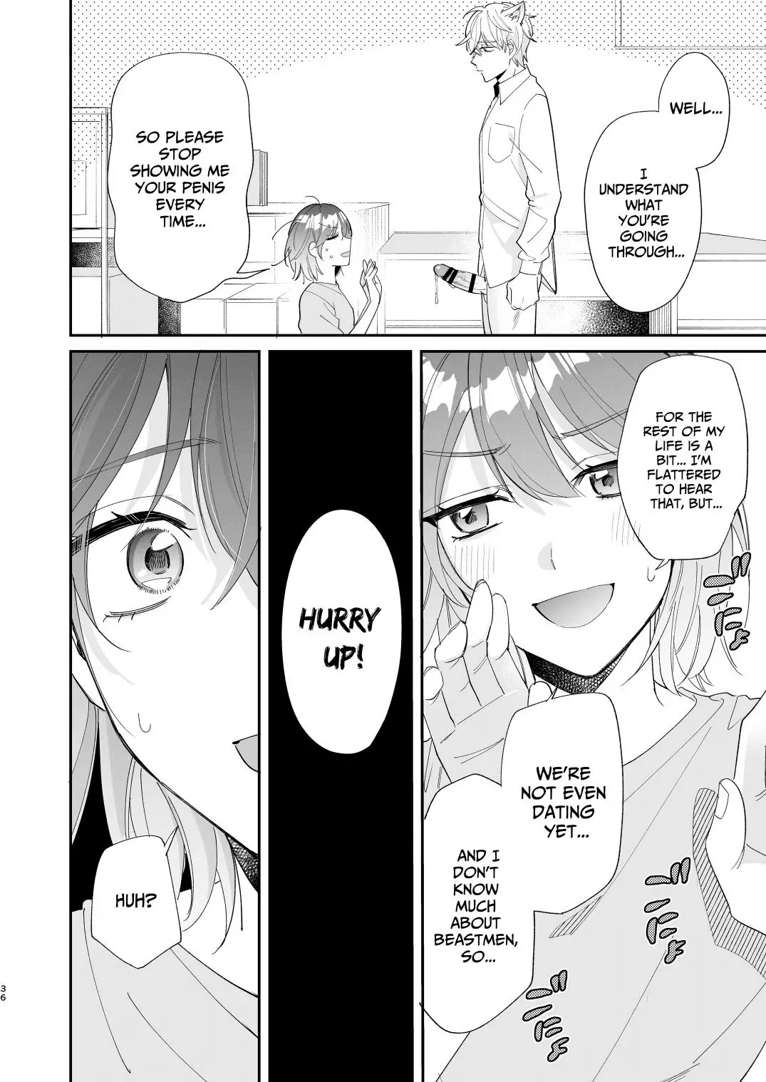 [Makai] Saikyou Zetsurin Dekachinpo ni Odosarete Imasu ~Suki ni Natta Hito wa Ookami no Matsuei deshita~ | Threatened by an Ultimate Unrelenting UltraDick ~the guy I fell for is a wolfen descendent~ [English] [Nasmas] page 36 original parody - business suit unusual pupils hentai manga - read online free