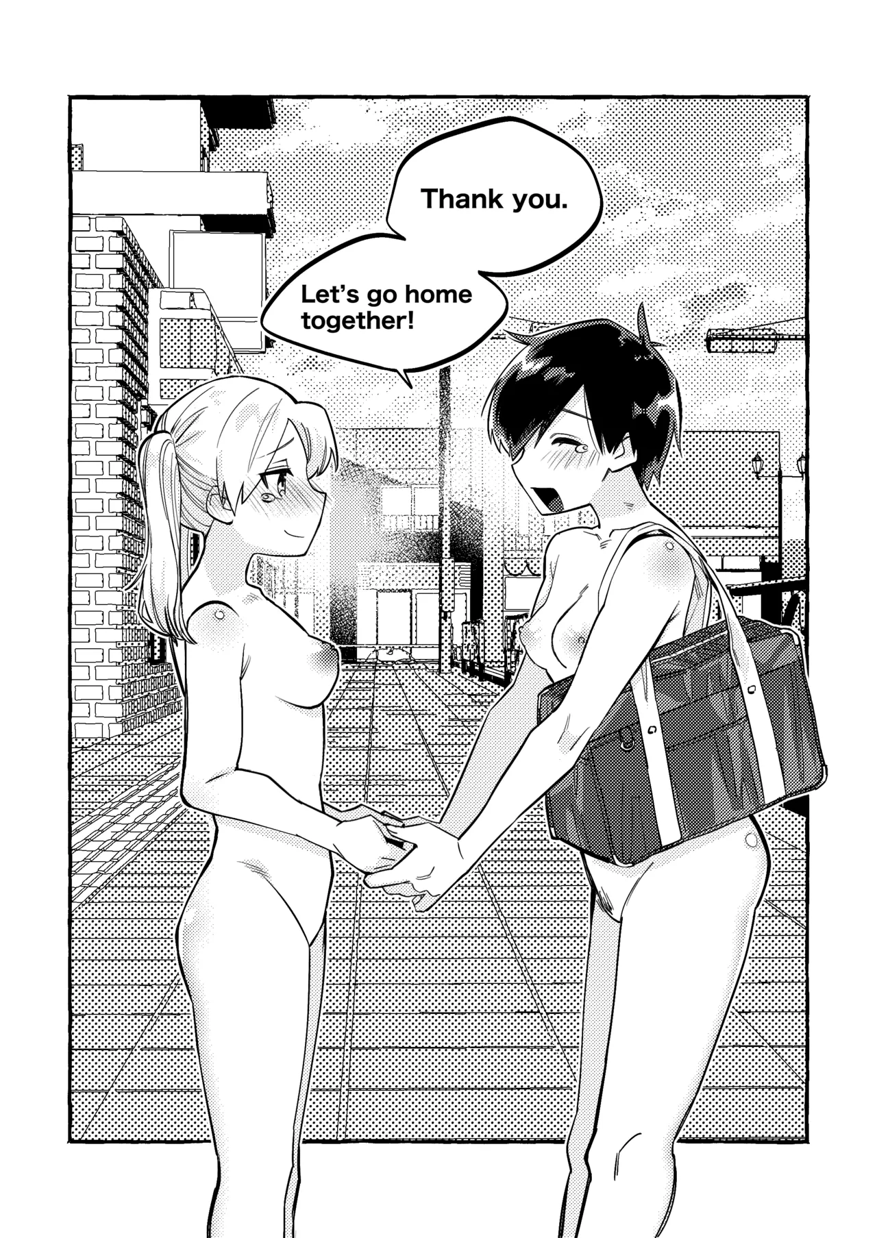[tsuru] The Black-Haired Woman Who Cheerfully Accepts Her Friend’s Full-Nude Penalty 1-2 [English] page 12 original parody - yuri no penetration hentai manga - read online free