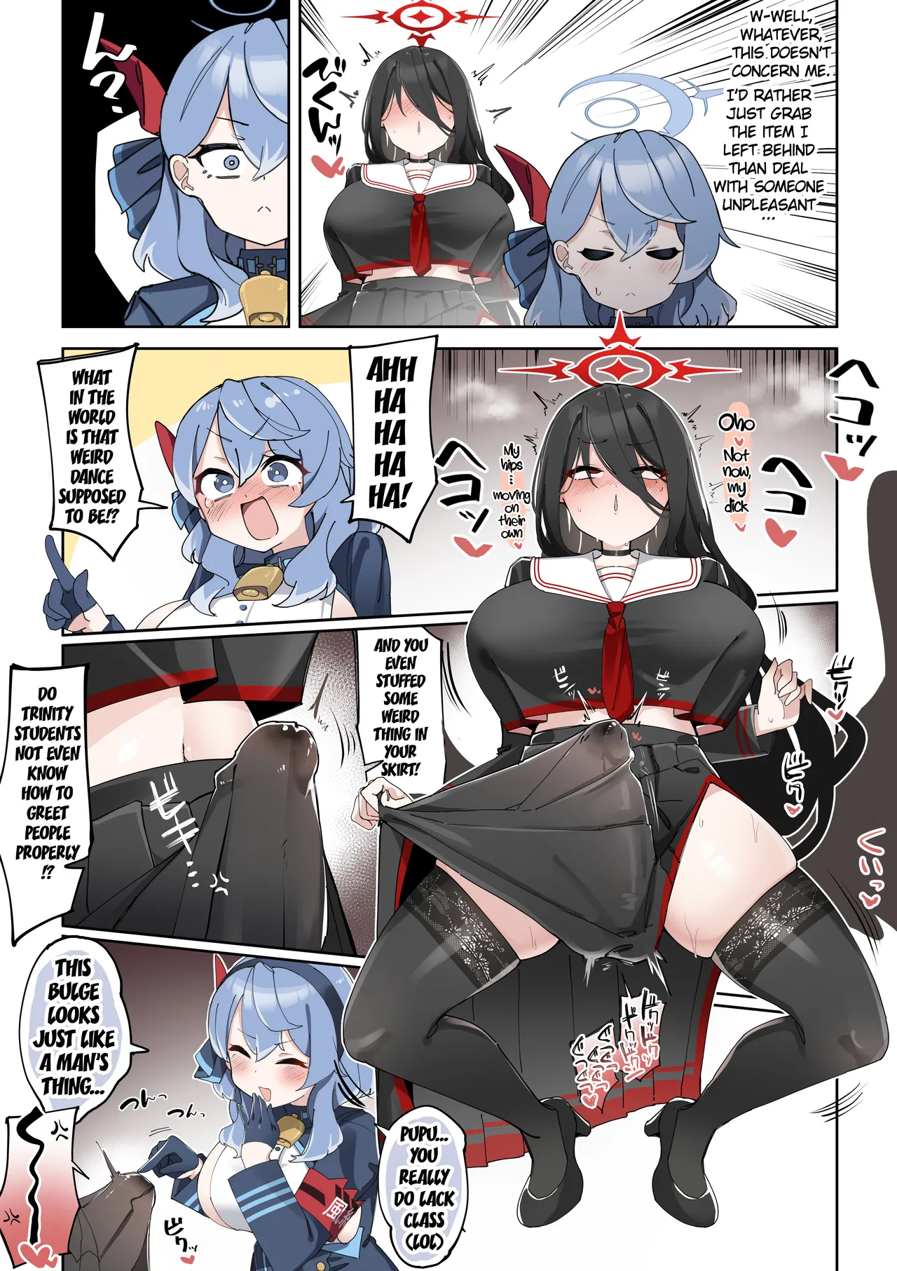 [Zea Lark] Futanari Hasumi-san vs Muttsuri Maso Mesu Ako-chan Manga (Blue Archive) [English] page 13 featuring hasumi hanekawa blue archive parody - wings big breasts hentai manga - read online free