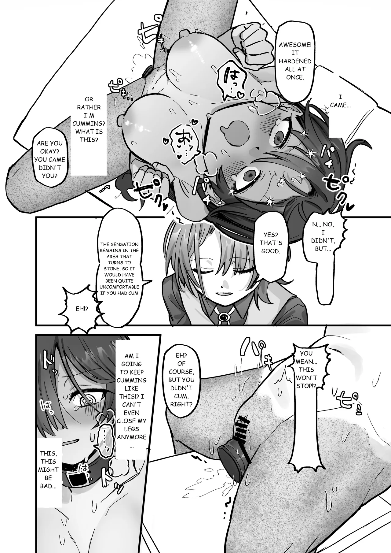 Shinjin Kenshuu de Kairaku Sekika Zeme... desu ka!? | Pleasure Petrification Torture During New Employee Training...!? page 15 original parody - rough translation yuri hentai manga - read online free