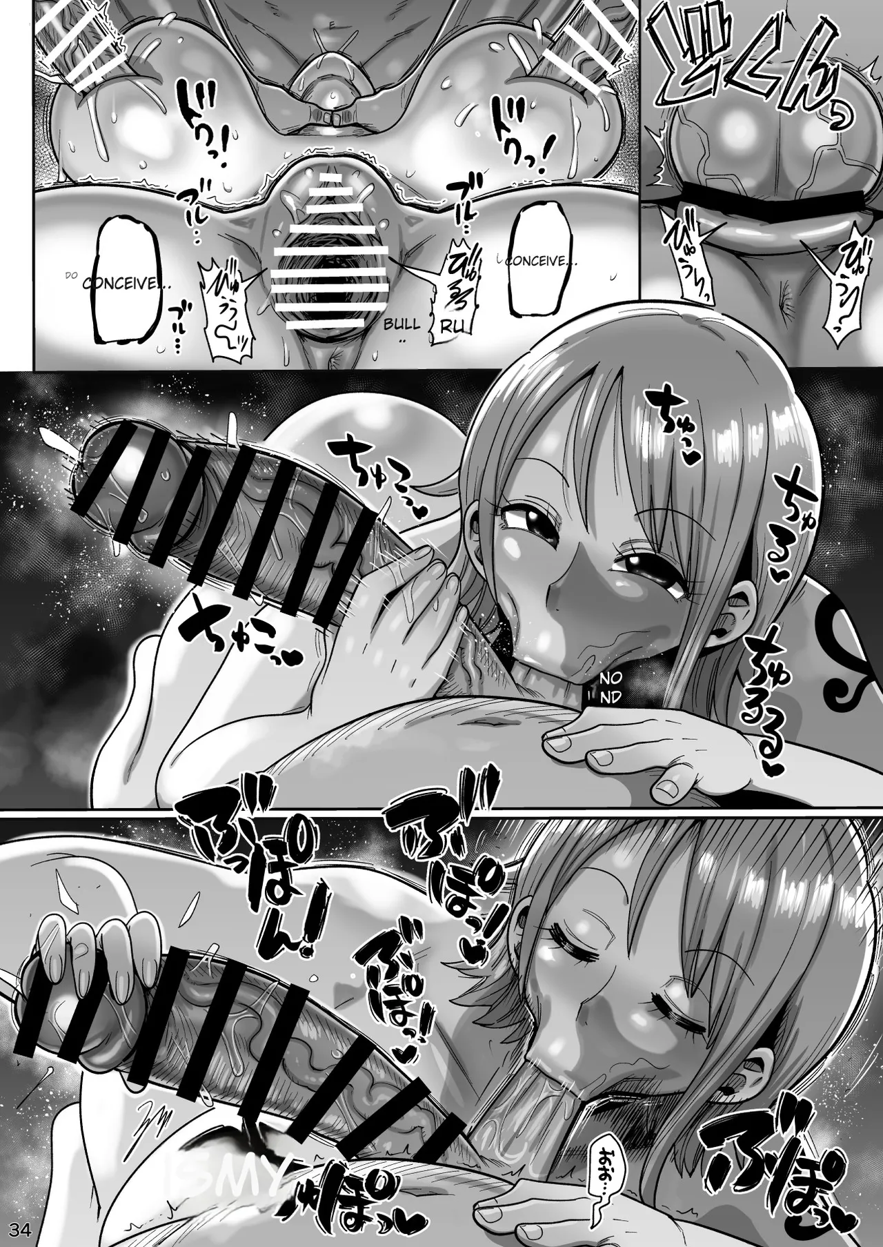 ZAGPOSE page 34 featuring nami one piece parody - sweating kissing hentai manga - read online free