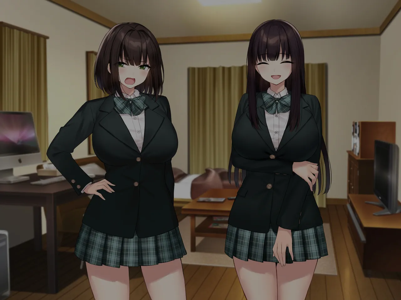 Kyonyuu na Senpai? Kyonyuu na Osananajimi? Futari to Harem H…suru? page 158 original parody - kissing big breasts hentai manga - read online free