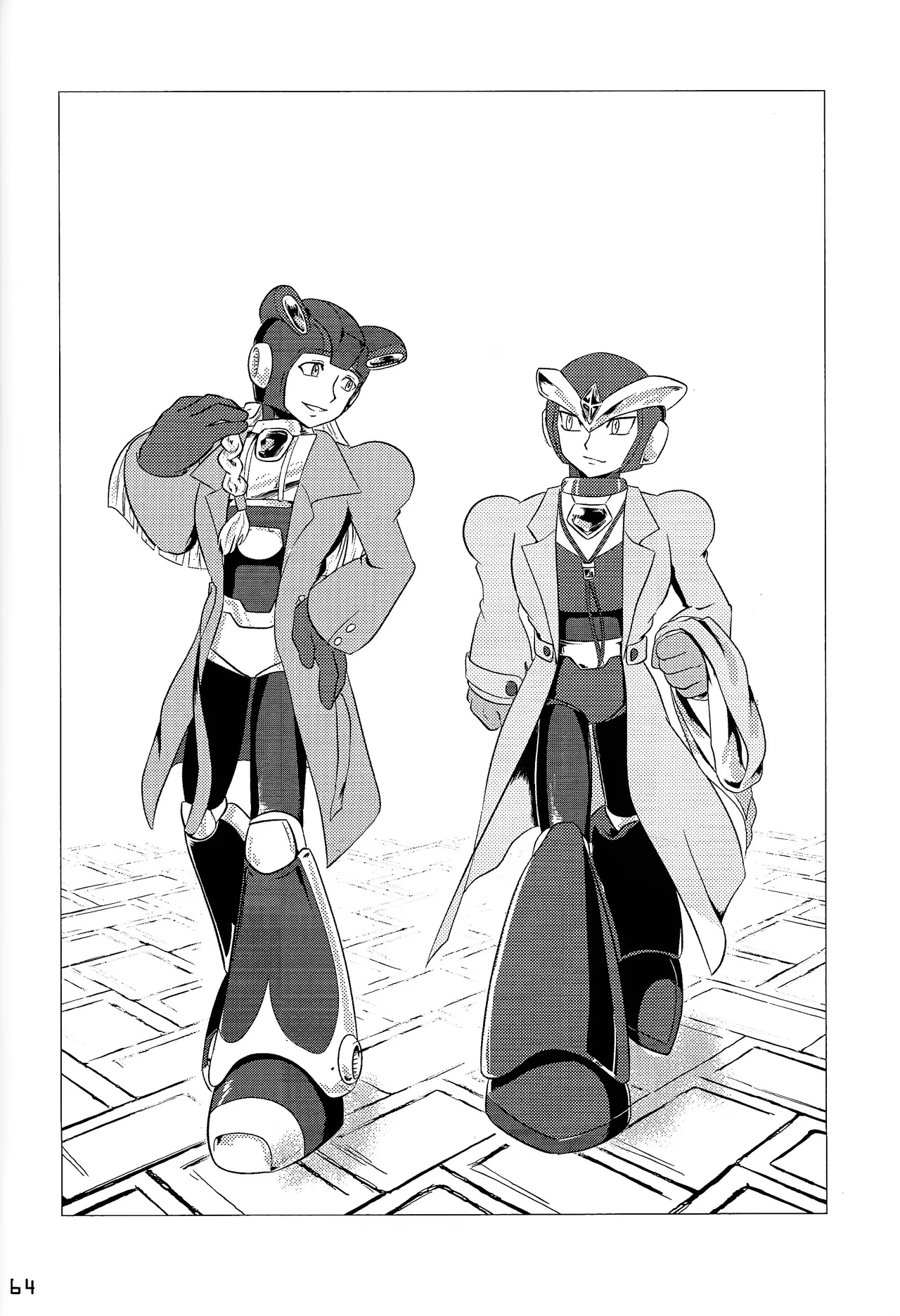 Aka to ao no senritsu page 63 featuring dynamo mega man x parody - robot lab coat hentai manga - read online free